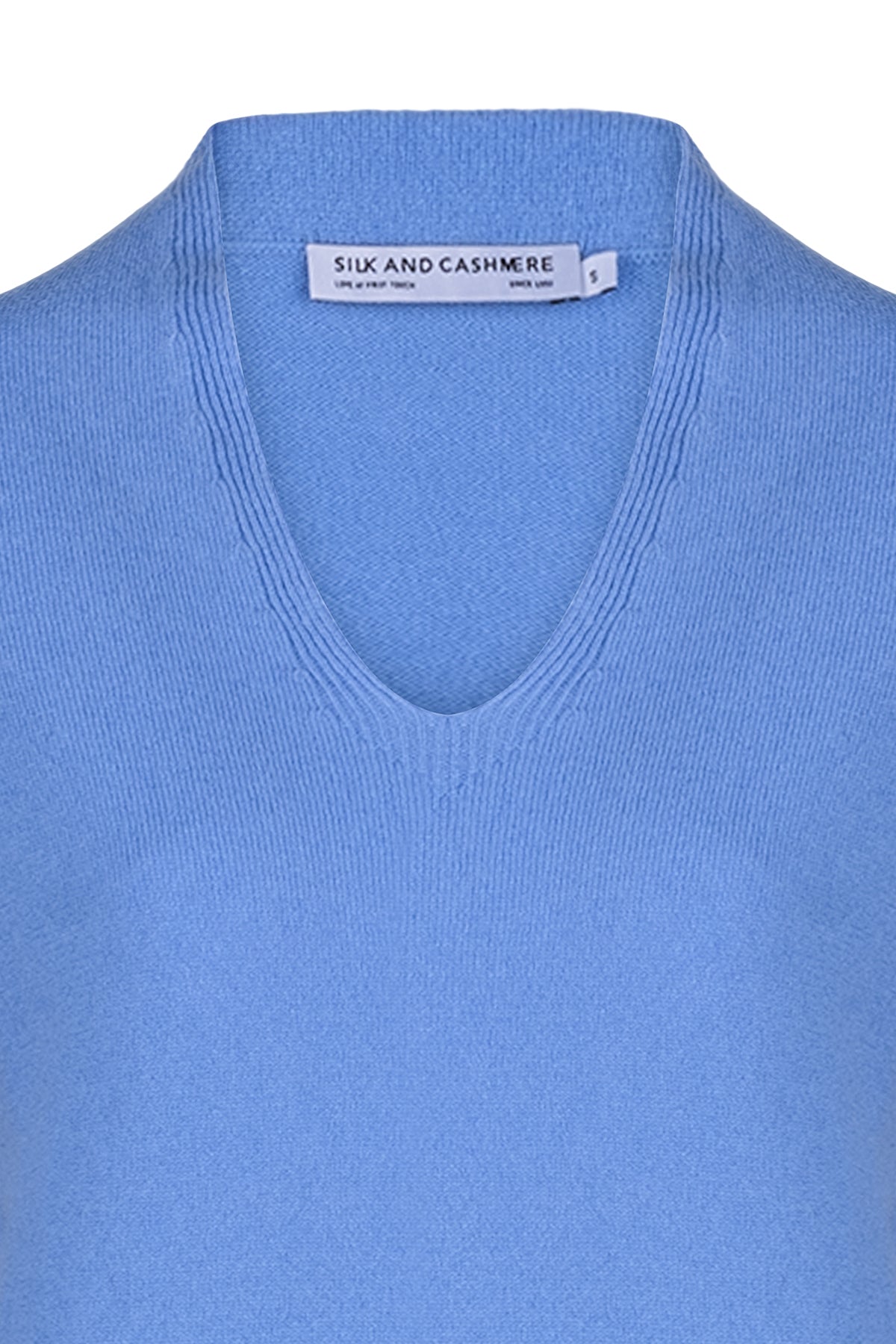 Mavi Lilly Saf Kaşmir Derin V Yaka Kazak