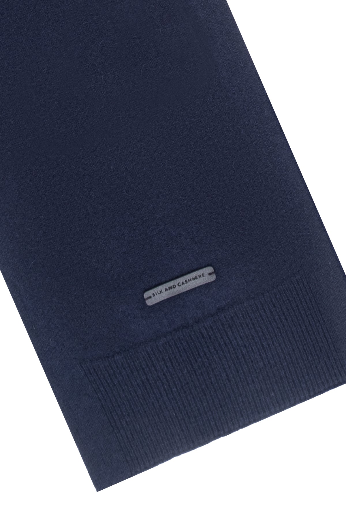 Lacivert Lilly Saf Kaşmir Kazak Atkı