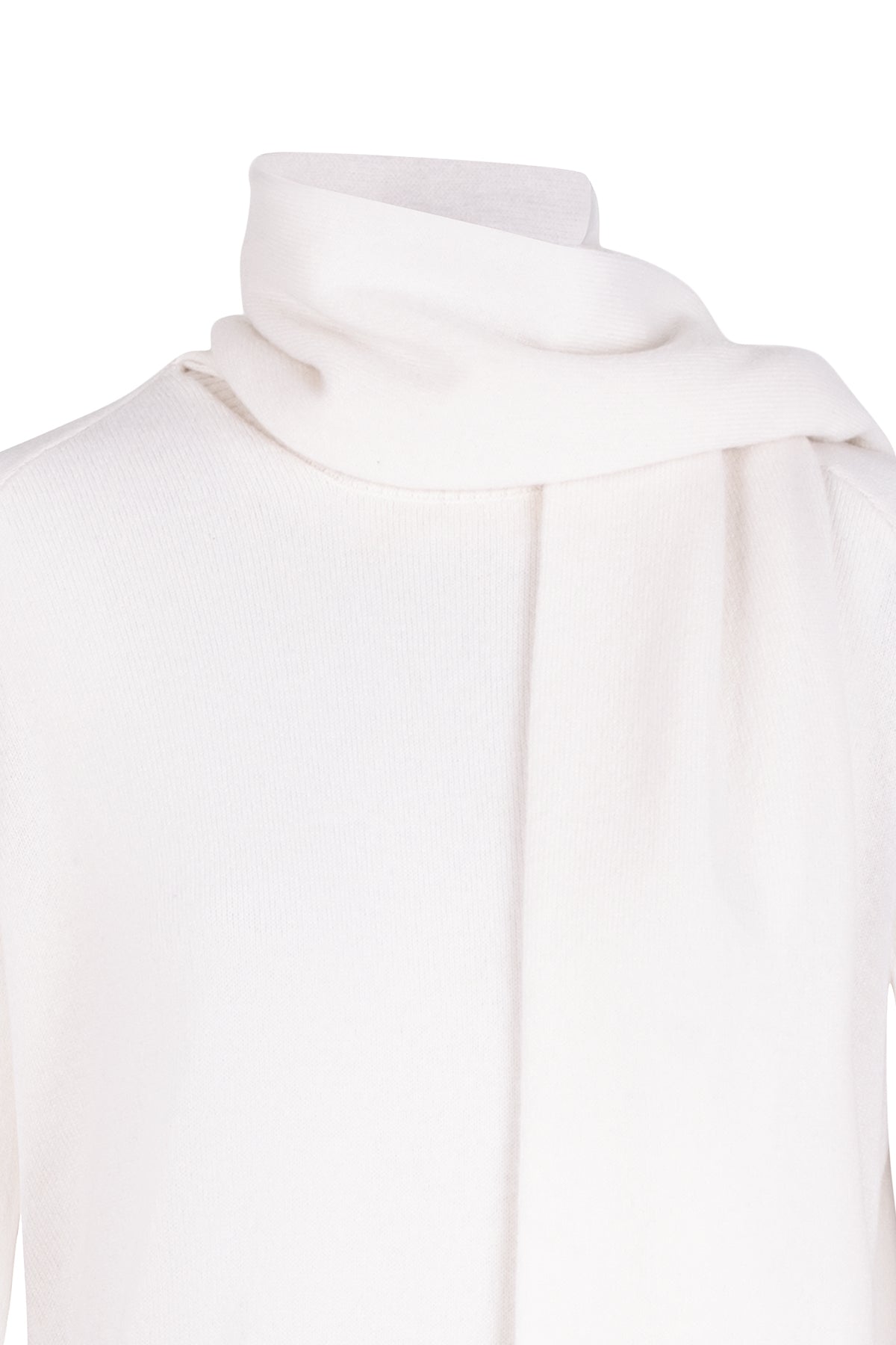 Ekru Vanessa Saf Kaşmir Atkı Yakalı Kazak