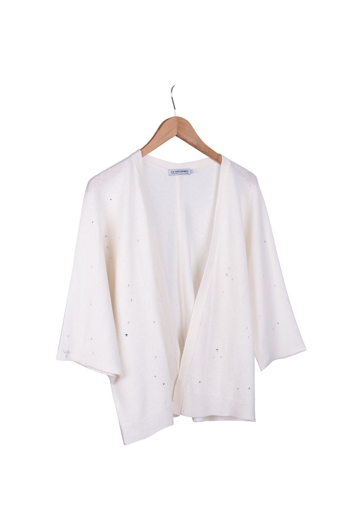 Ekru Kostir Saf Kaşmir Derin V Yaka Triko Hırka