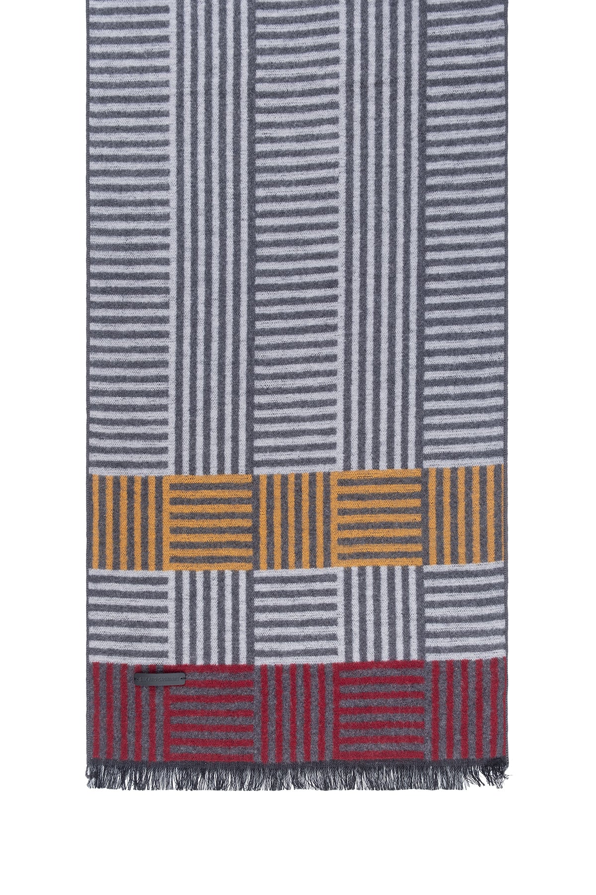 Renkli Lotus Saf İpek Desenli Atkı 30*177+2cm