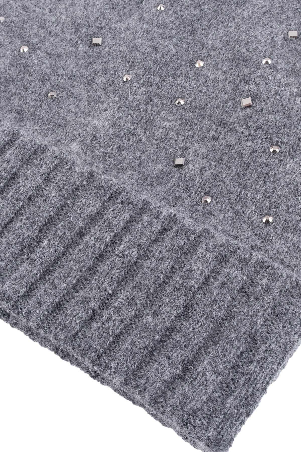 Gri Lucia Taşlı Bere