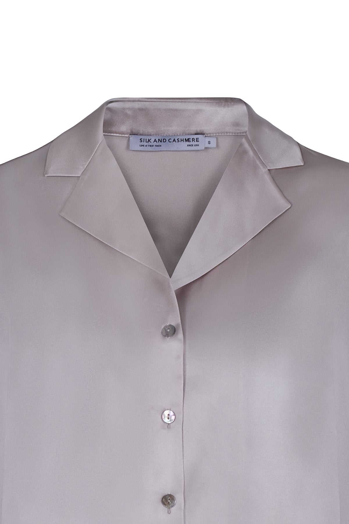 Açık Gri Astrid Saf İpek Kolsuz Gömlek