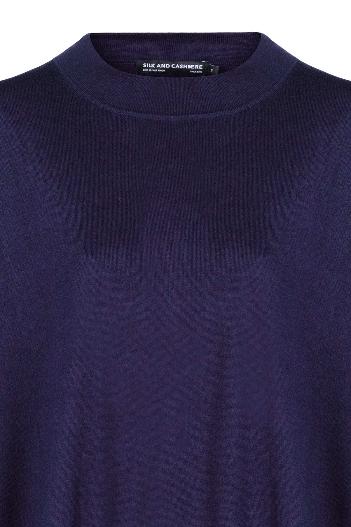 Lacivert Zoe İpek Kaşmir Yuvarlak Yaka Tunik Triko