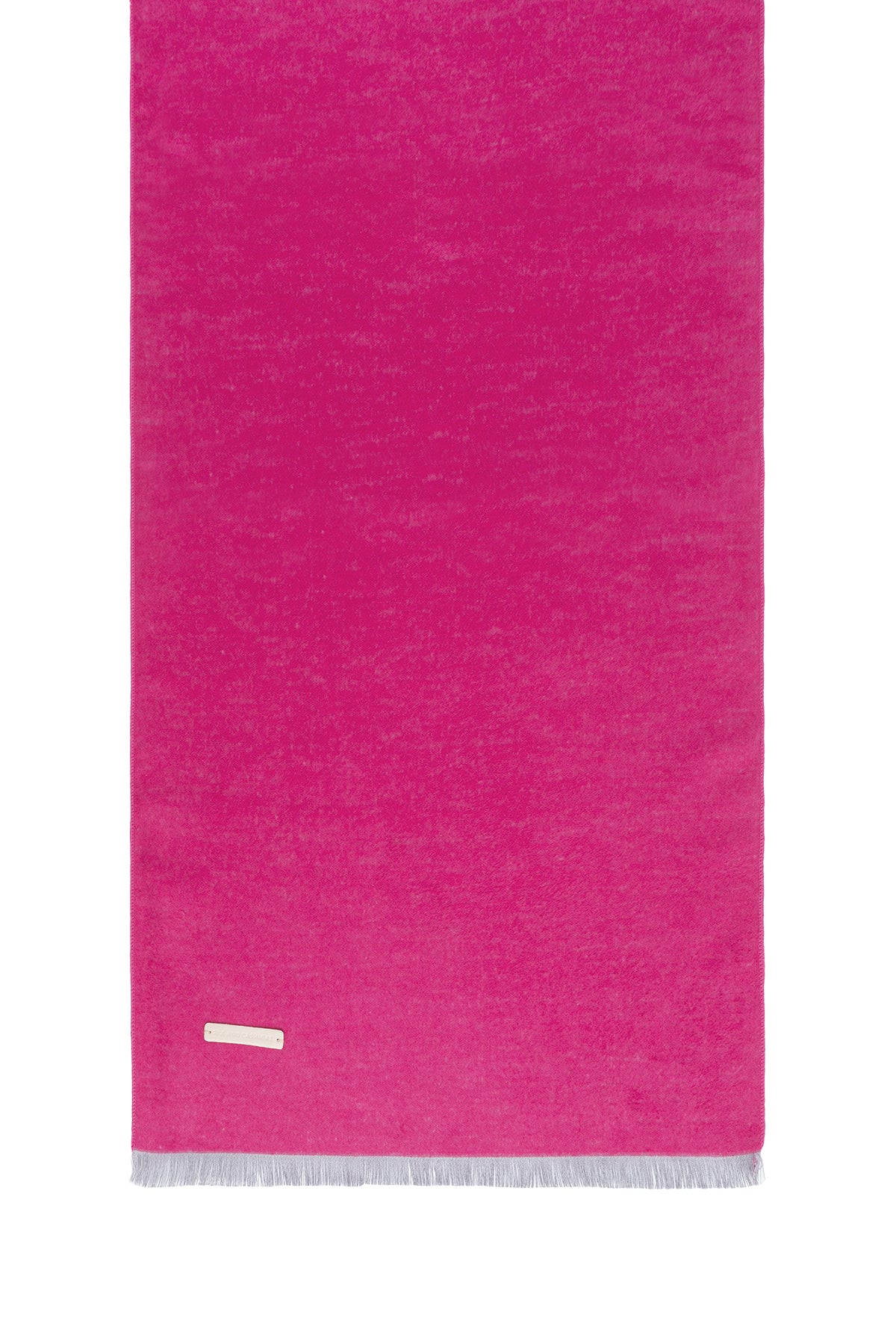 Fuşya Gri Lotus Saf İpek Çift Renkli Atkı 30*177+2cm