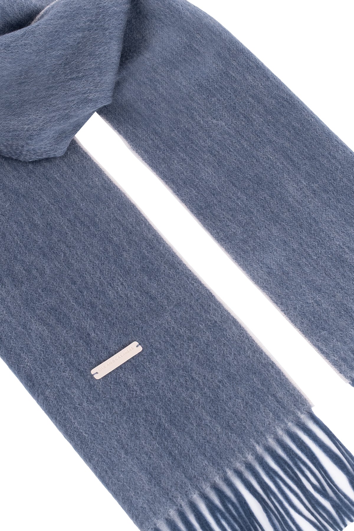 Mavi Patrick Saf Kaşmir Çift Renkli Atkı 30x164 cm