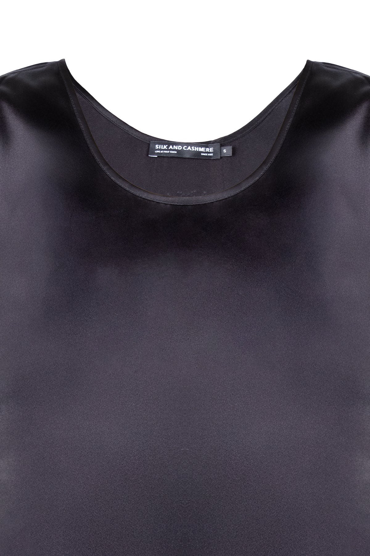 Siyah Toscana İpek Yuvarlak Yaka Bluz