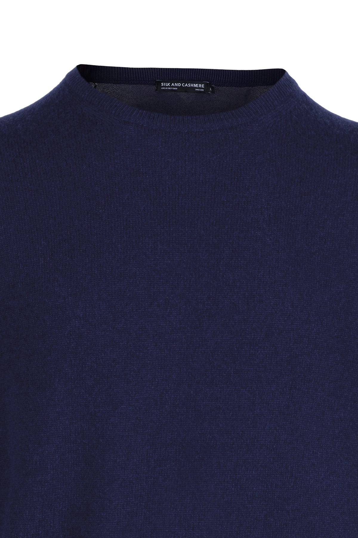 Lacivert Paul İpek Kaşmir Yuvarlak Yaka Triko