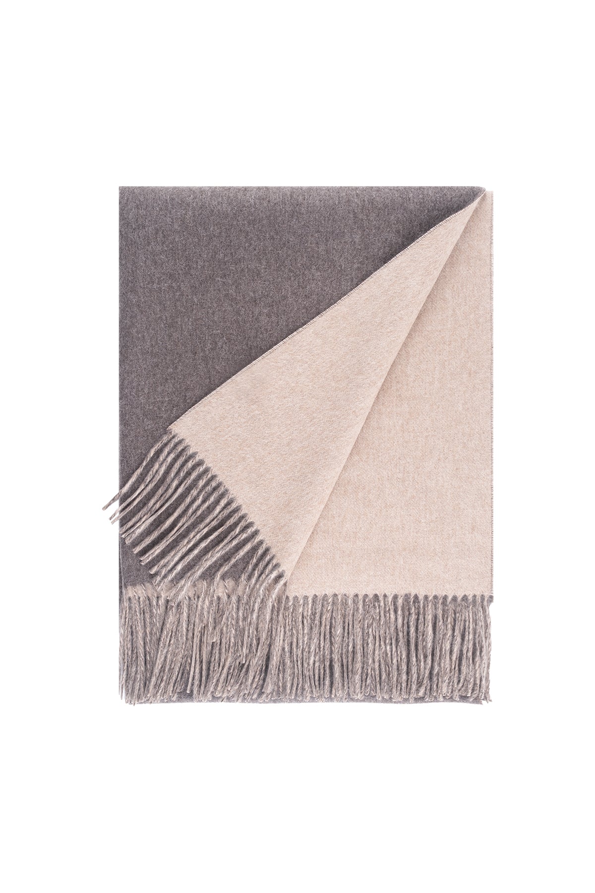 Vizon Bej Rose Saf Kaşmir Çift Taraflı Şal 70x190 cm