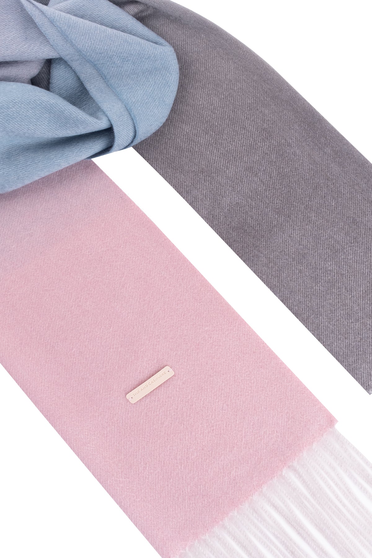 Gül Kurusu Patrick Saf Kaşmir Degrade Atkı 170x35 cm