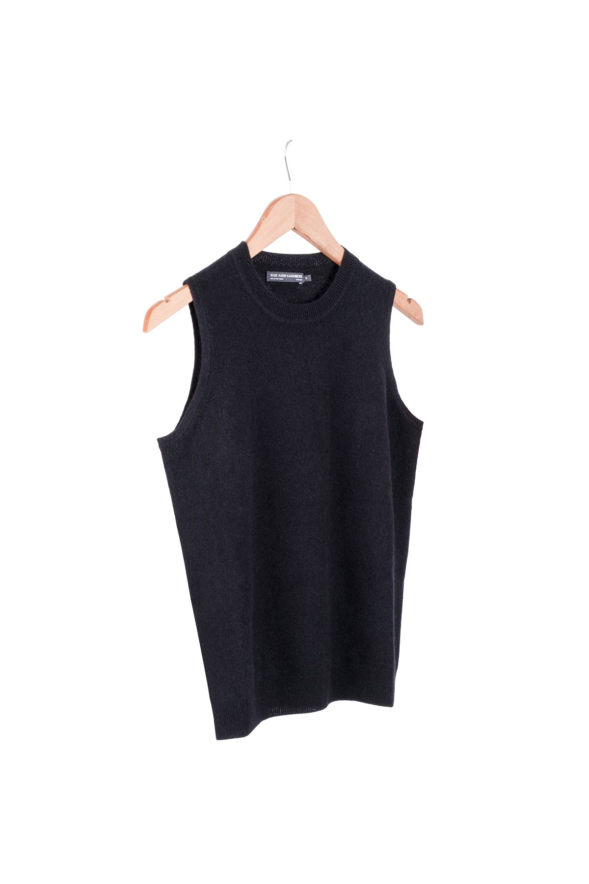 Siyah Alexia Saf Kaşmir Yuvarlak Yaka Süveter