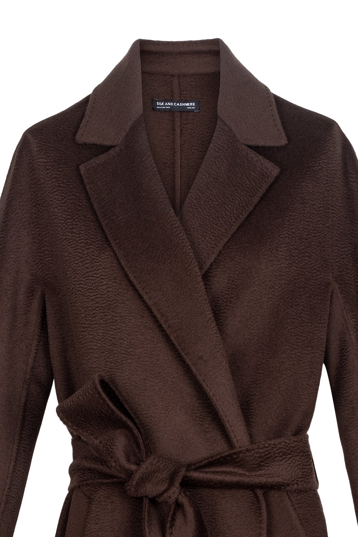 Kahverengi Meghan Kaşmirli Uzun Palto