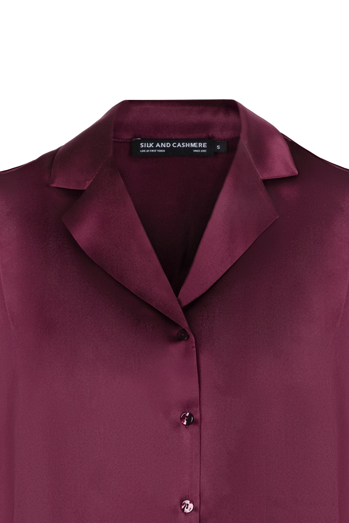 Bordo Astrid Saf İpek Kolsuz Gömlek