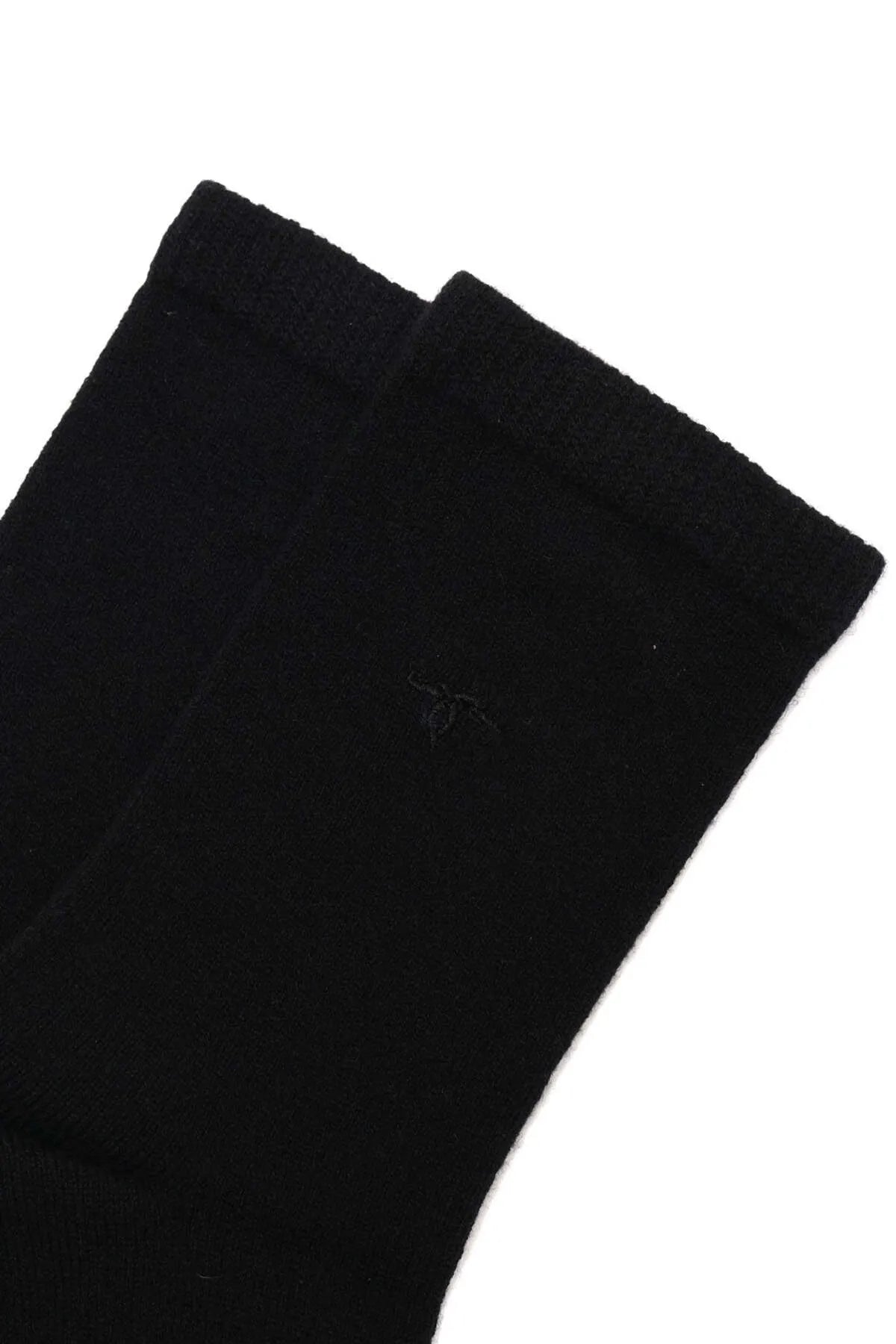 Siyah Saf Kaşmir Kadın Çorap