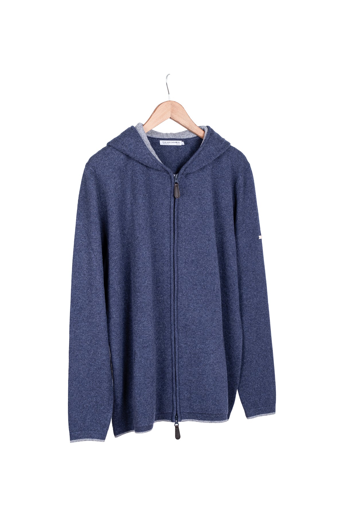 Denim Scott Saf Kaşmir Kapüşonlu Hırka