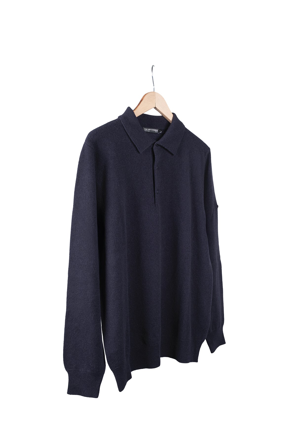 Lacivert Saf Kaşmir Erkek Polo Kazak