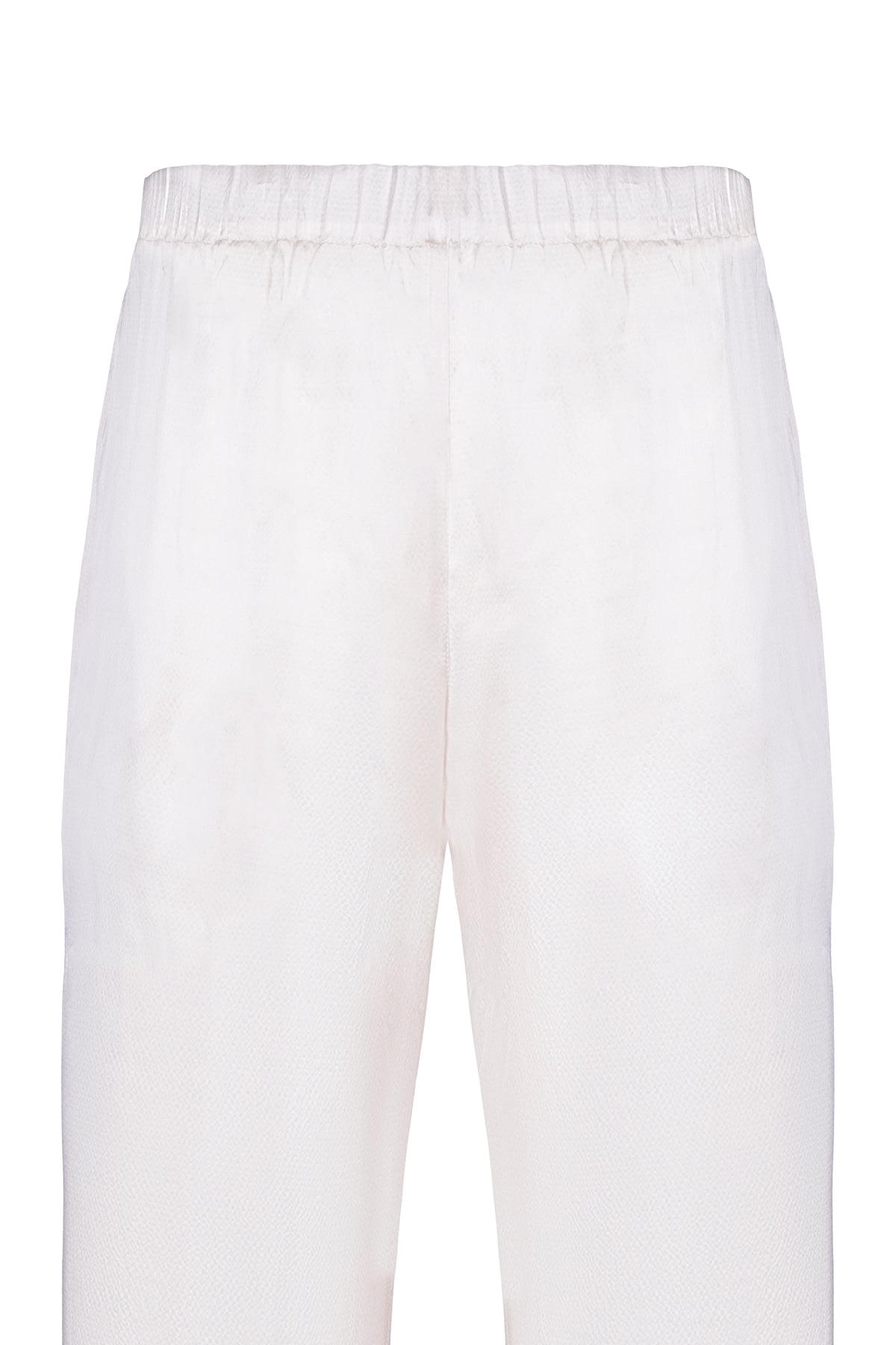 Beyaz Mindy Saf İpek Pijama Seti