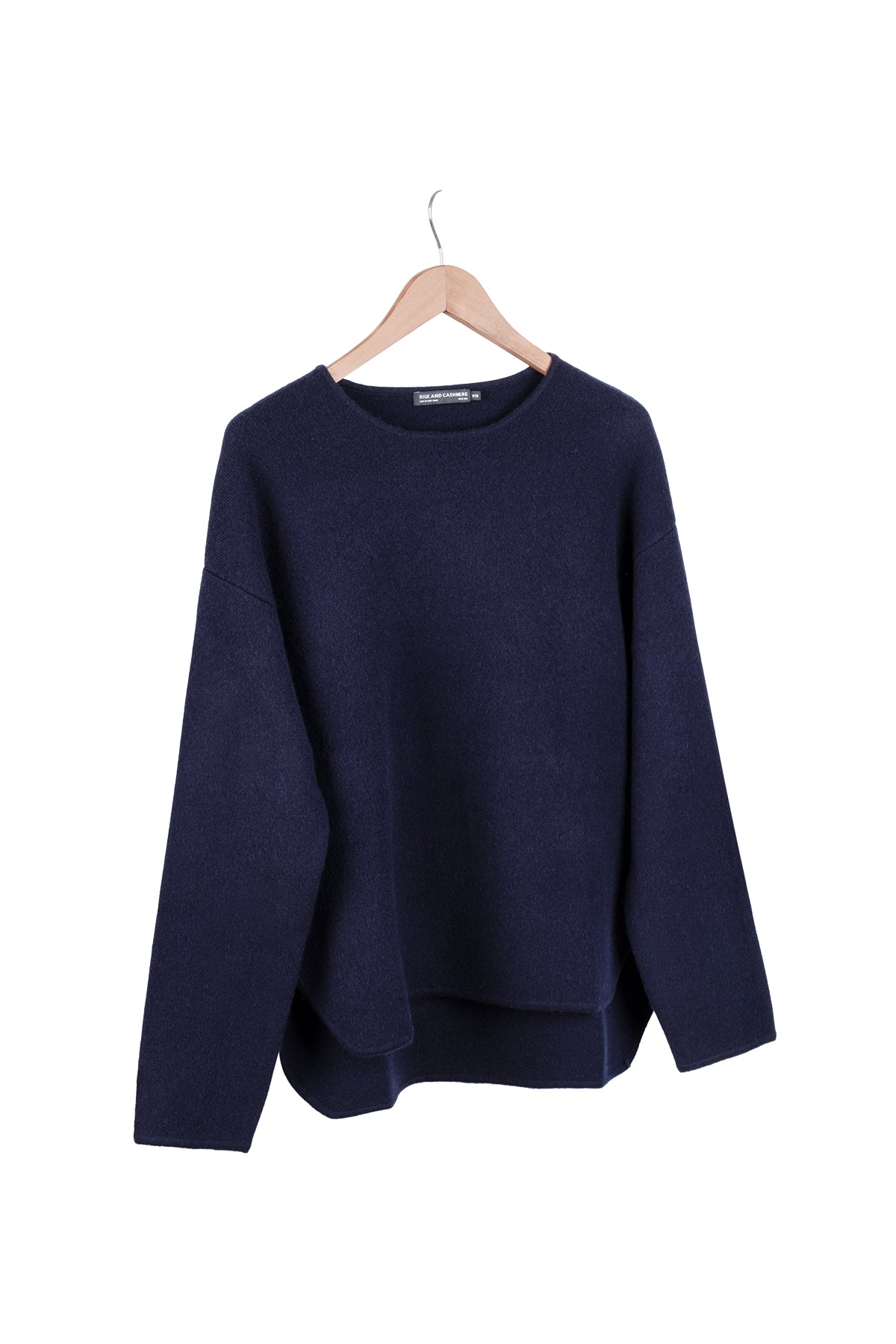 Lacivert Alexia Saf Kaşmir Çelik Örgü Kazak