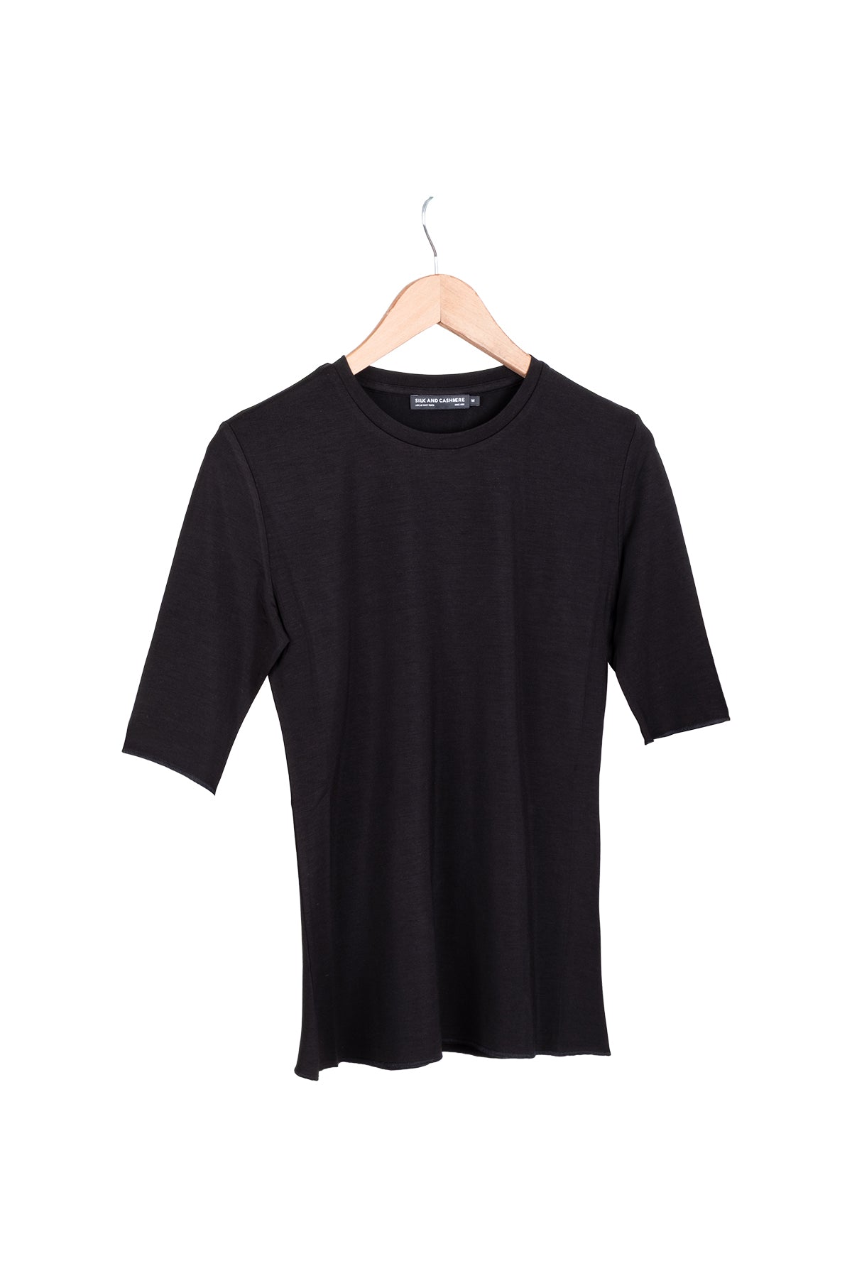 Siyah Ultralight Yuvarlak Yaka Kısa Kollu Üst