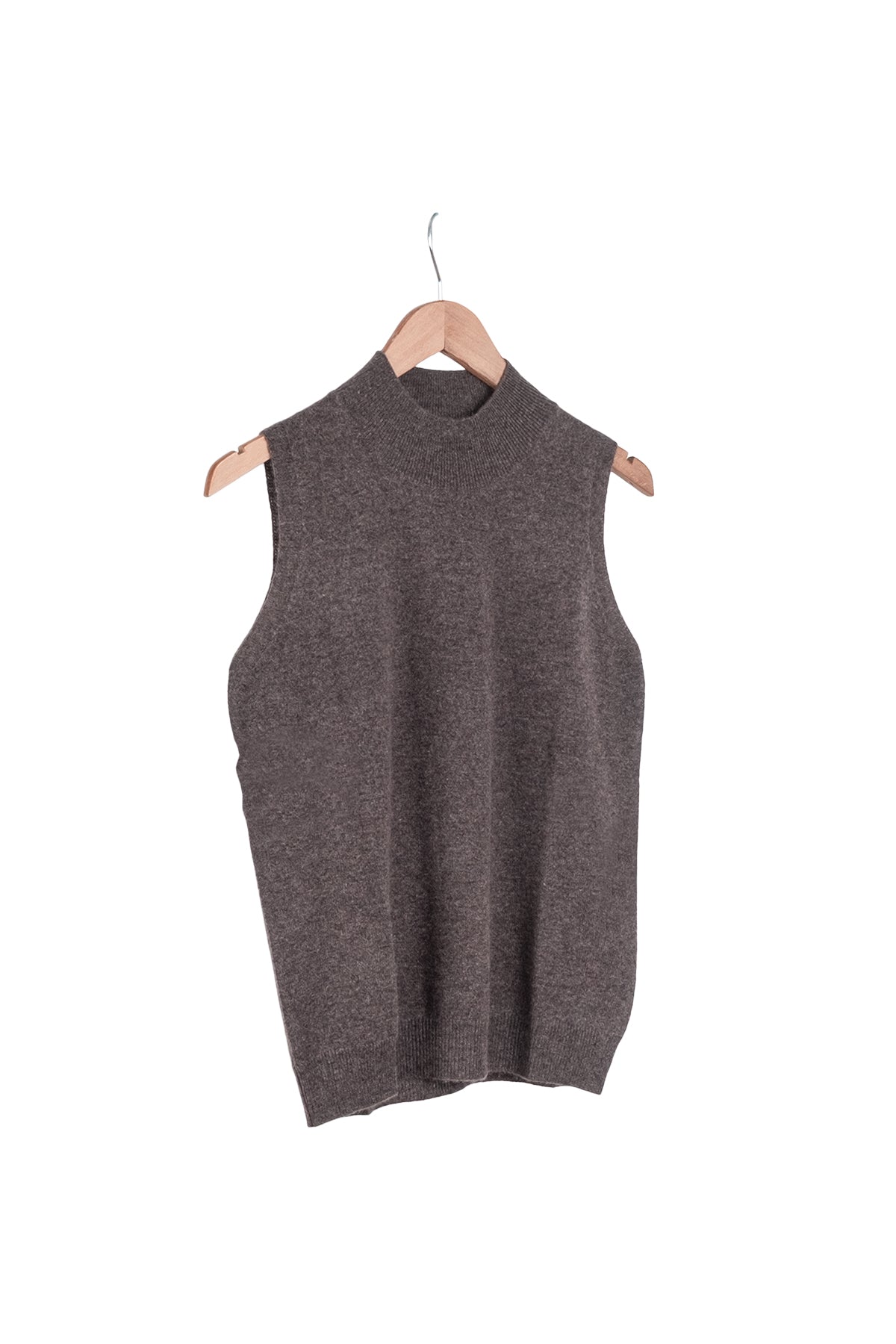 Vizon Agata Saf Kaşmir Yüksek Yaka Kolsuz Triko