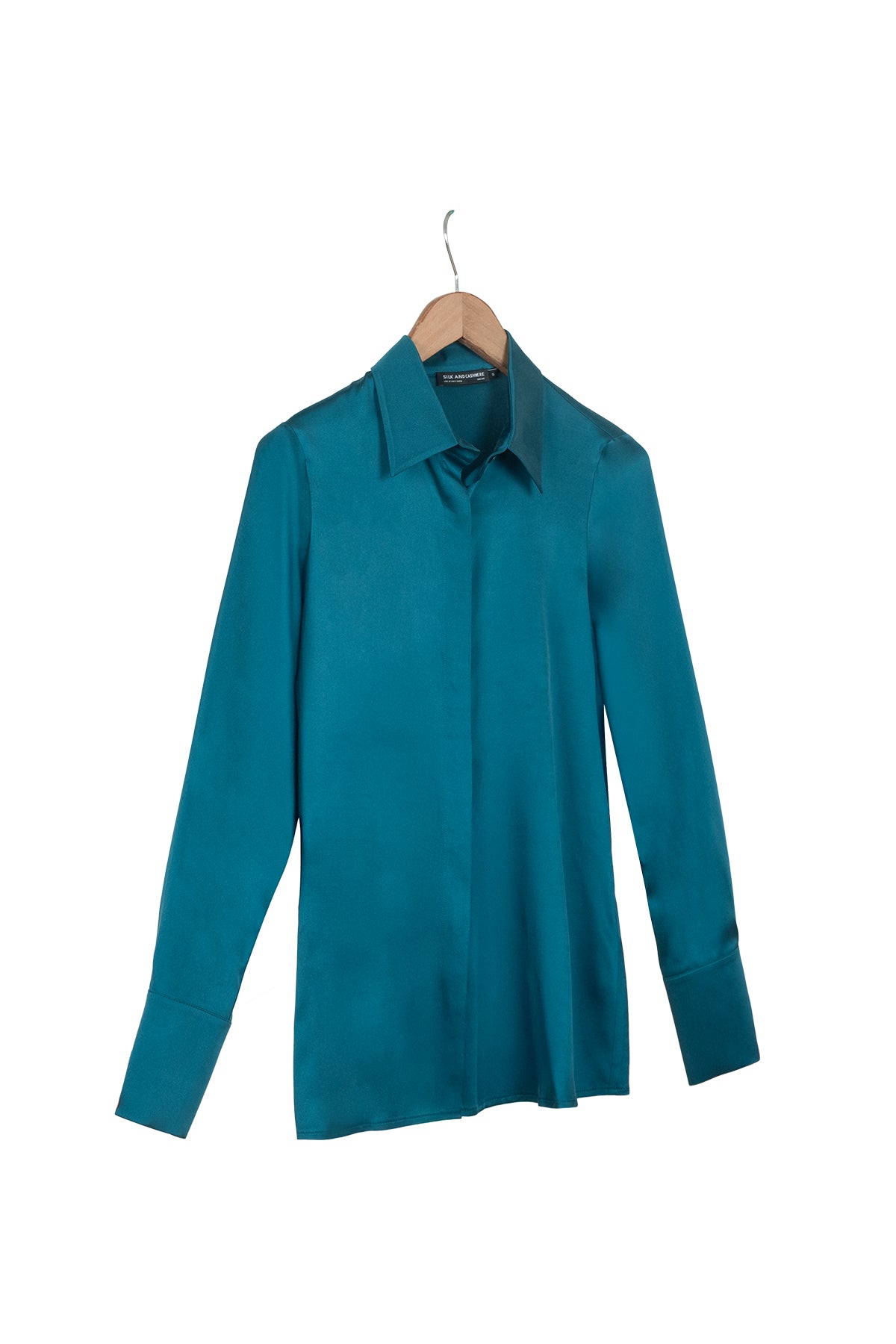 Tavuskuşu Saf İpek Audrey Uzun Kollu Gömlek