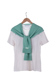 Nil Yeşili Lilly Saf Kaşmir Kazak Atkı