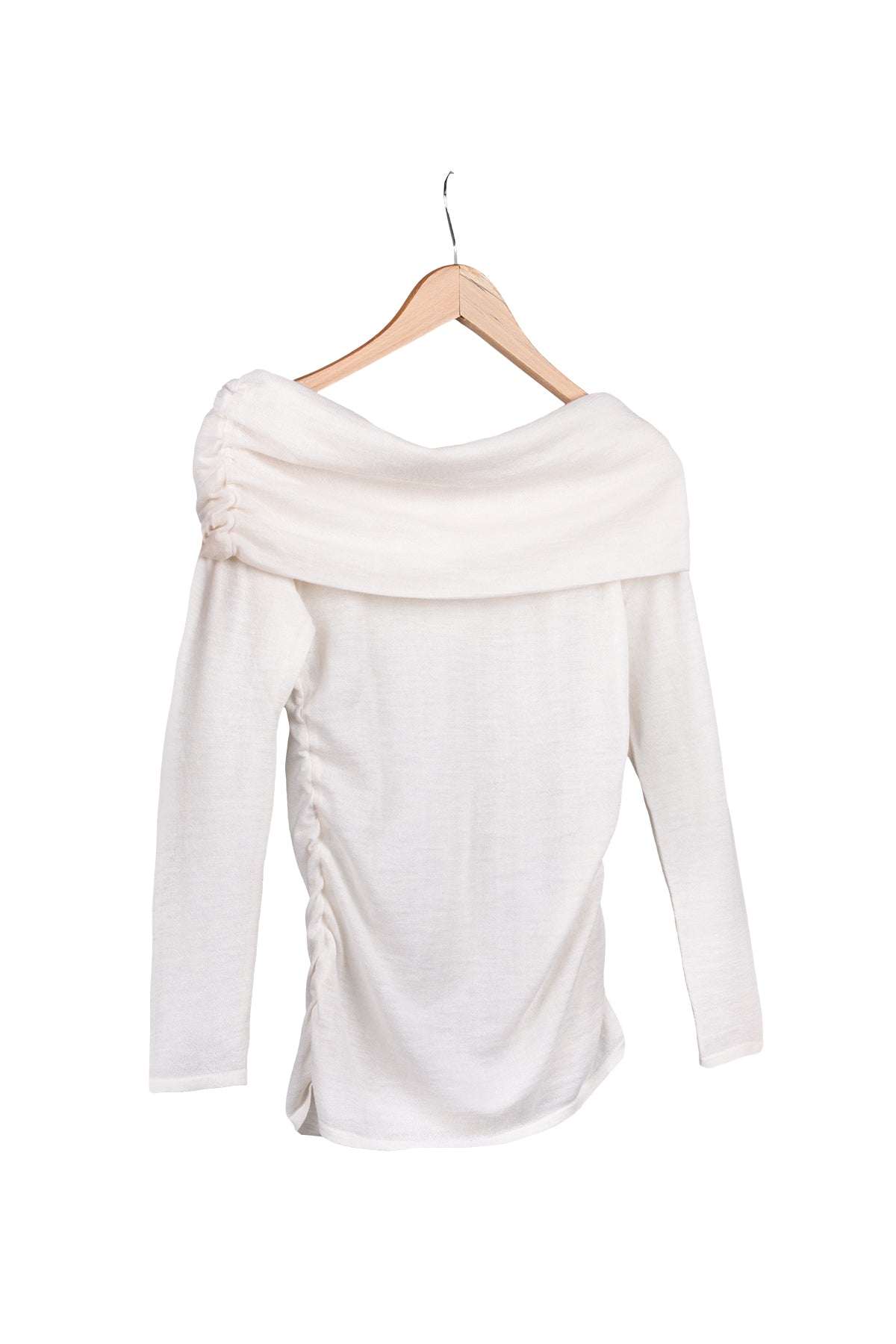 Ekru Ultralight Saf Kaşmir Omuz Dekolteli Triko