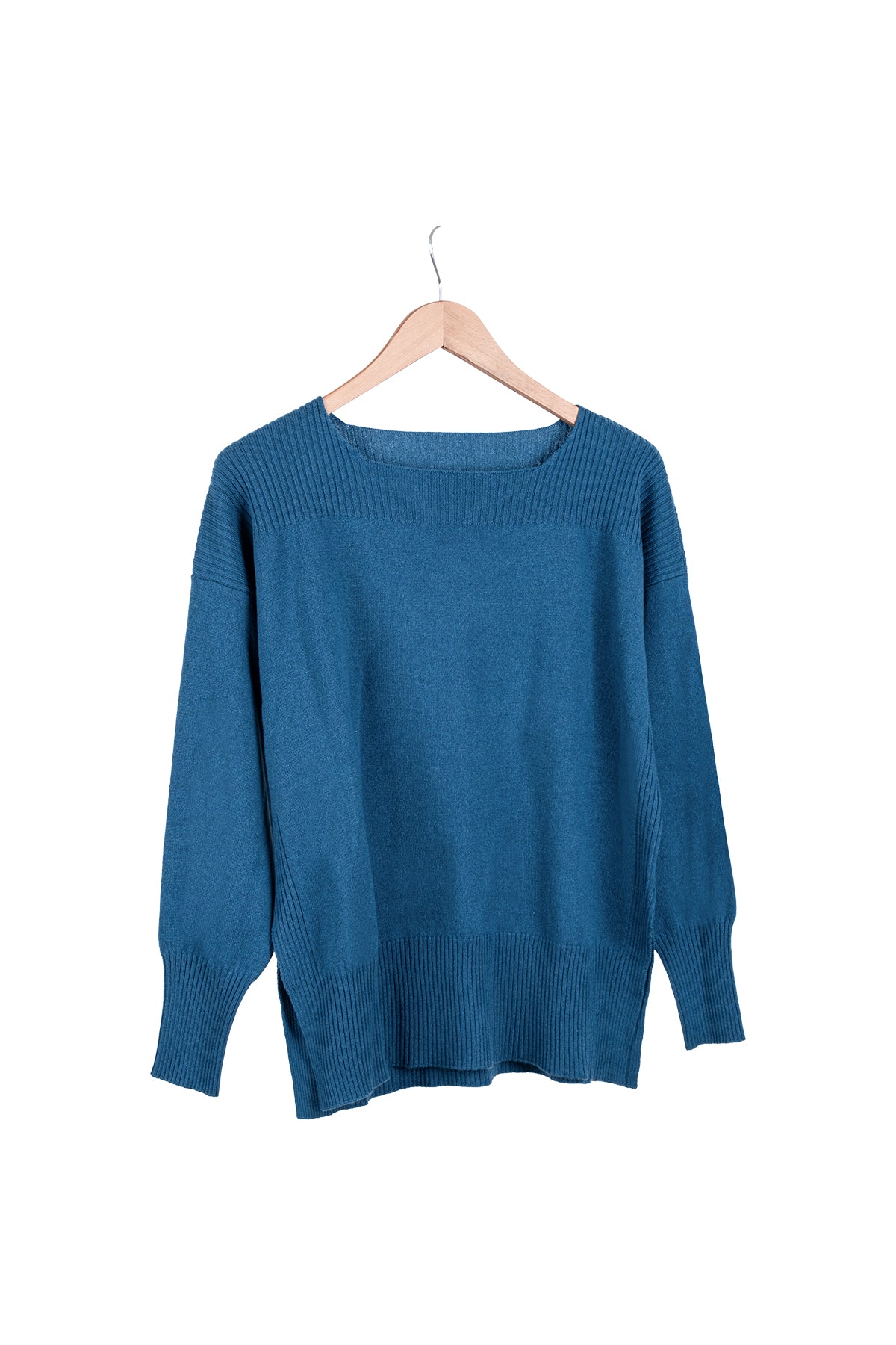 Tavuskuşu Isabella Saf Kaşmir Kayık Yaka Kazak