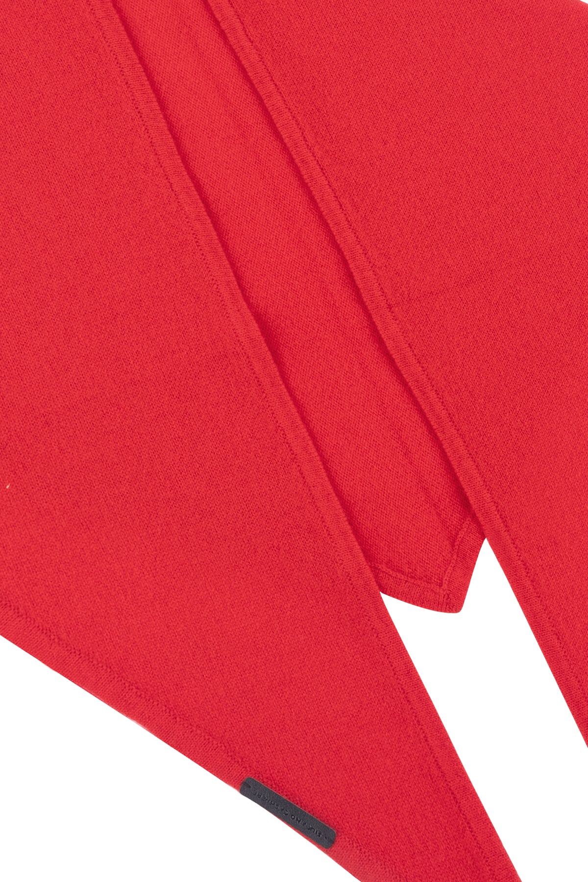 Kırmızı Rose Saf Kaşmir Fular Bandana 115x45x45 cm