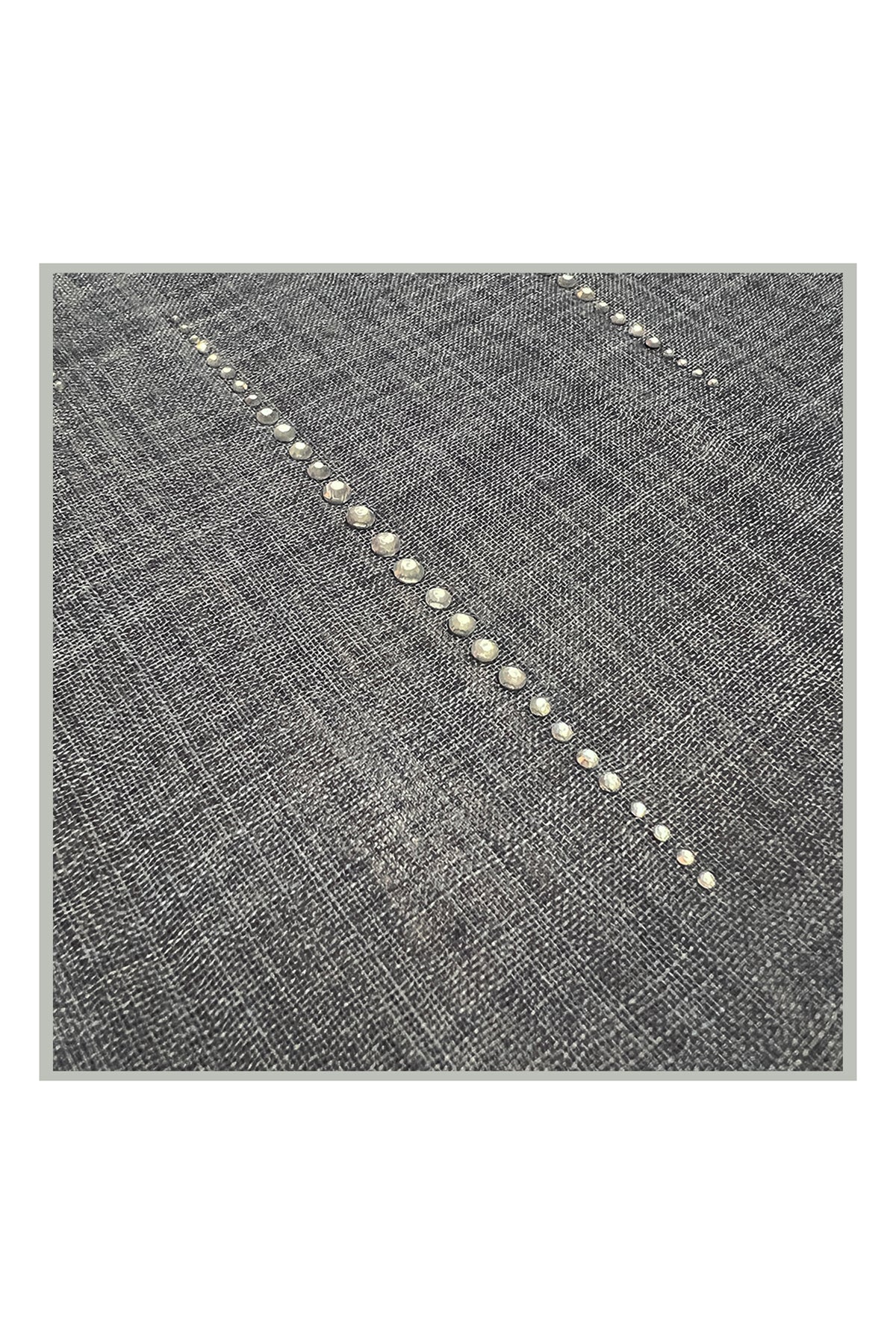 Gri Roma İpekli Taşlı Şal 50x170 cm