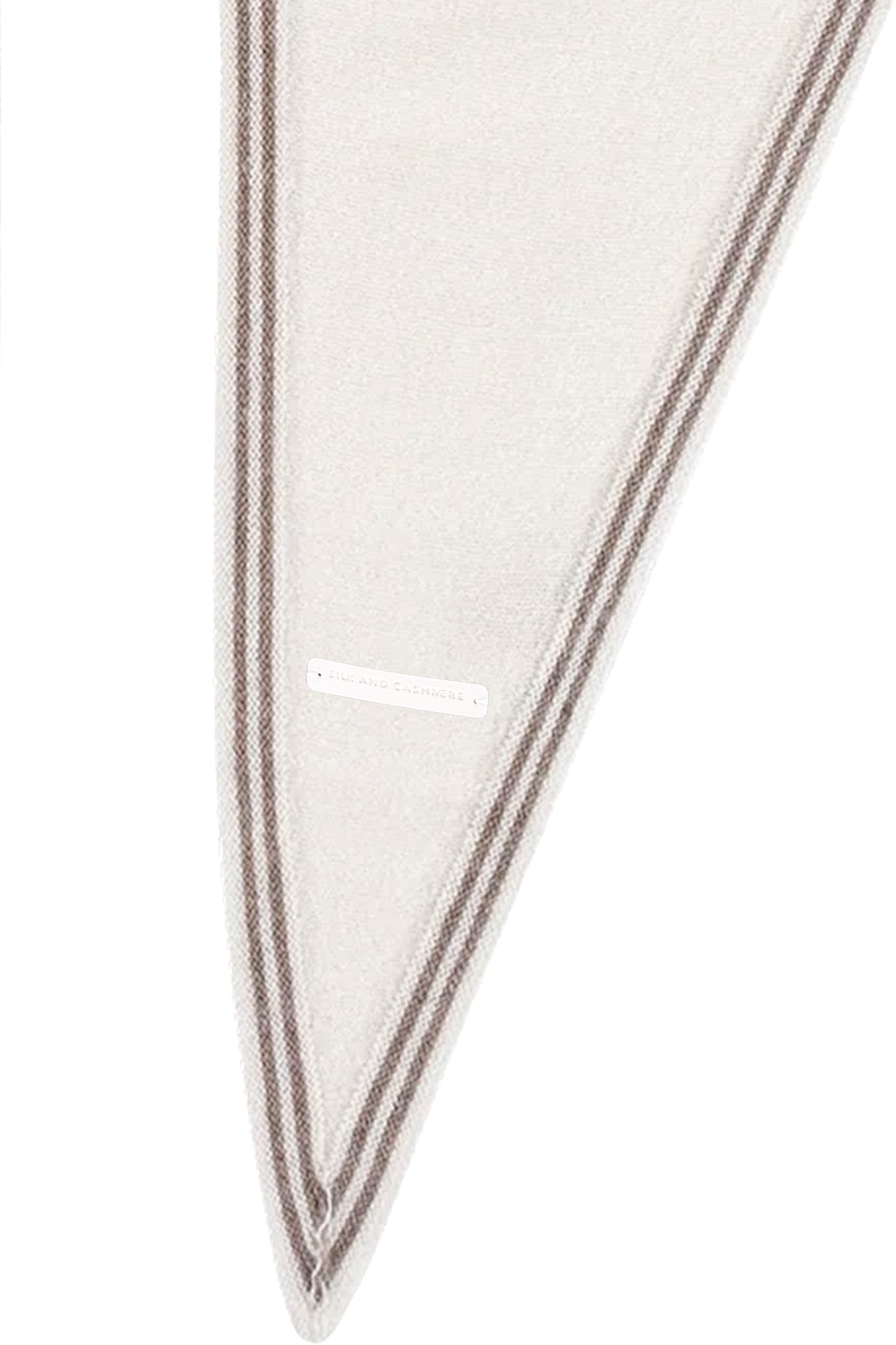 Ekru Mini Saf Kaşmir Bandana 30x125 cm