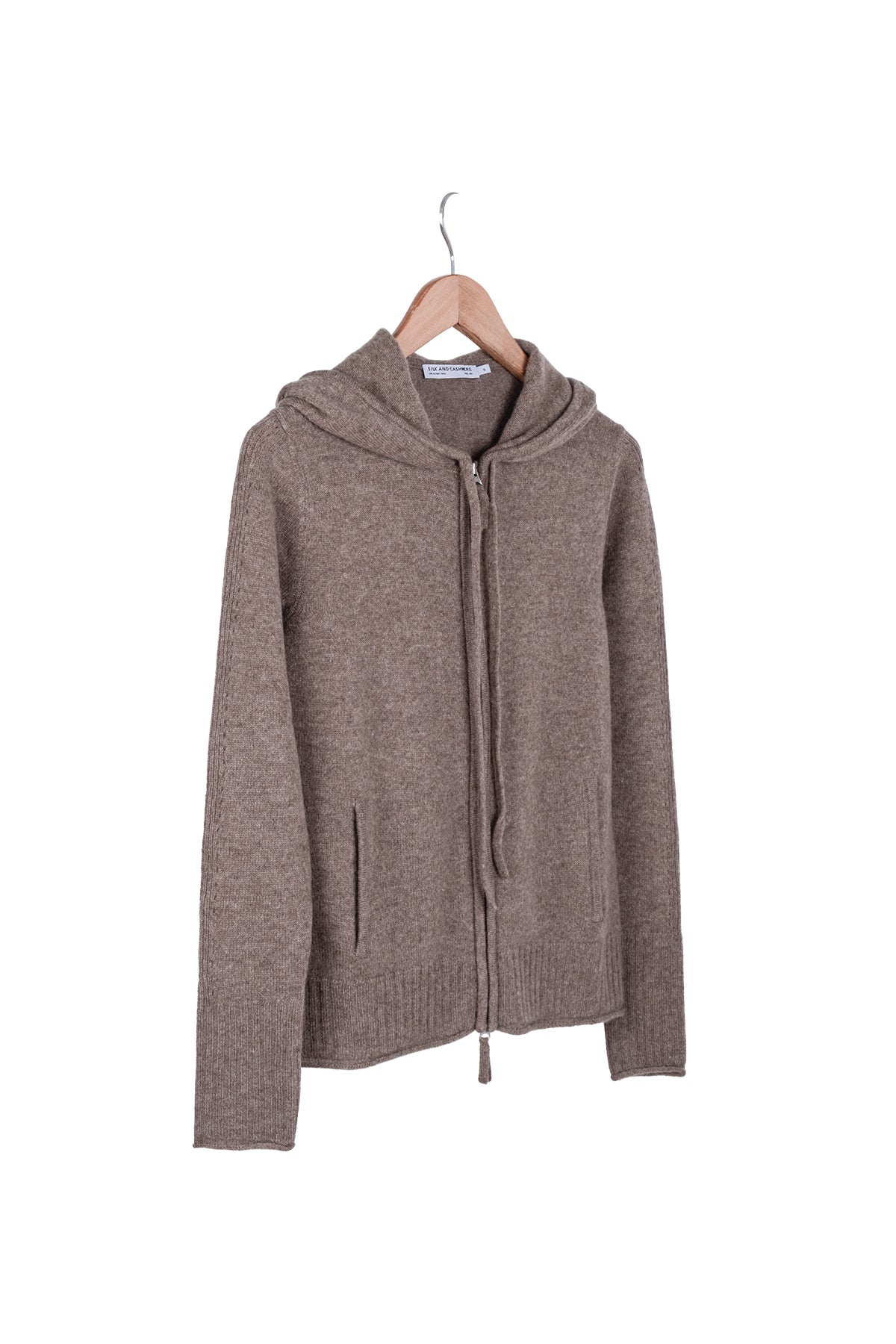 Vizon Isabella Saf Kaşmir Kapüşonlu Hırka