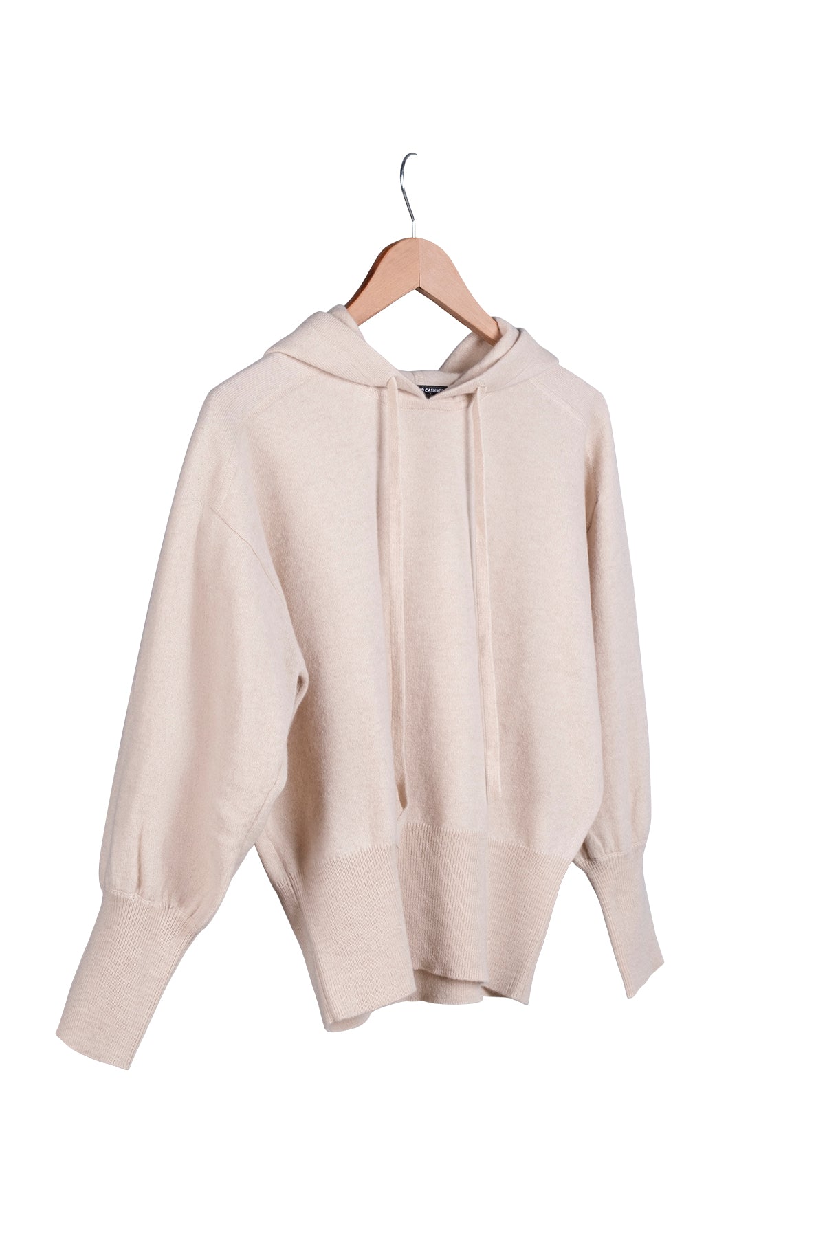 Kum Beji Agata Saf Kaşmir Kapüşonlu Kazak