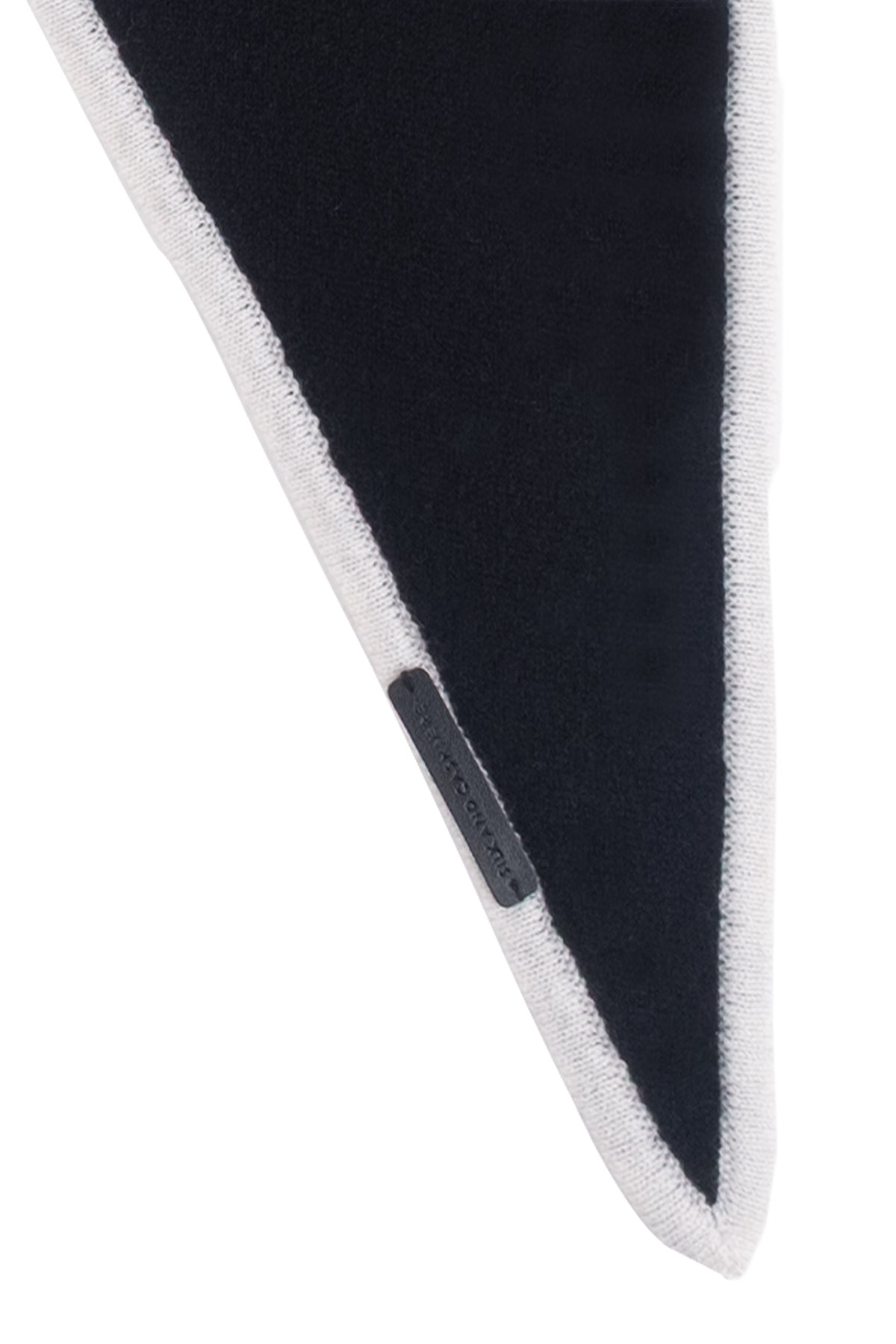 Siyah Rose Saf Kaşmir Mini Atkı 88x26 cm