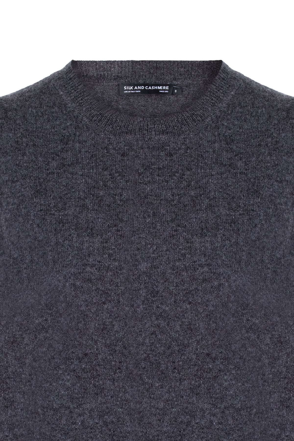 Antrasit Alexia Saf Kaşmir Yuvarlak Yaka Süveter