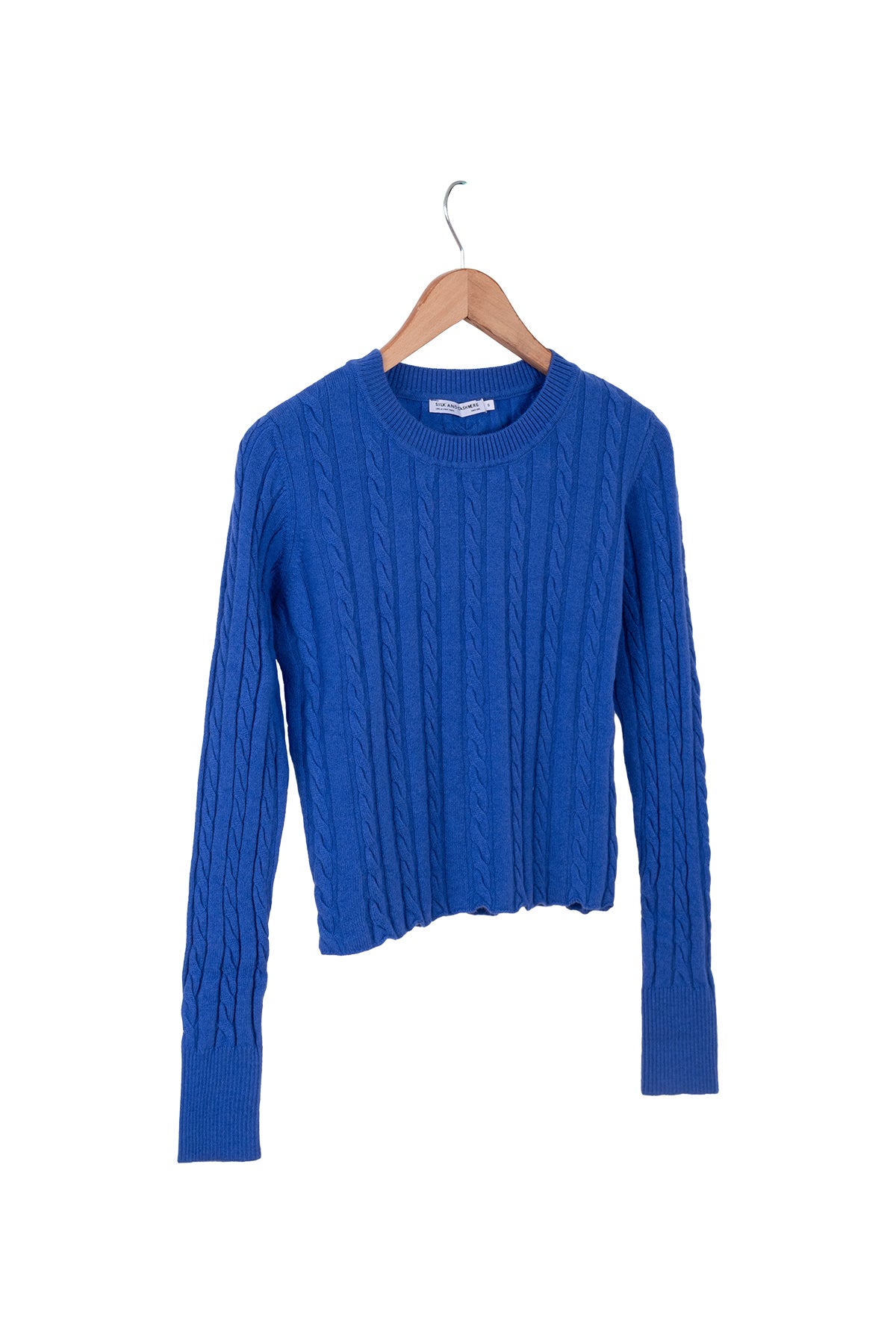 Mavi Amelia Yuvarlak Yaka Crop Kazak