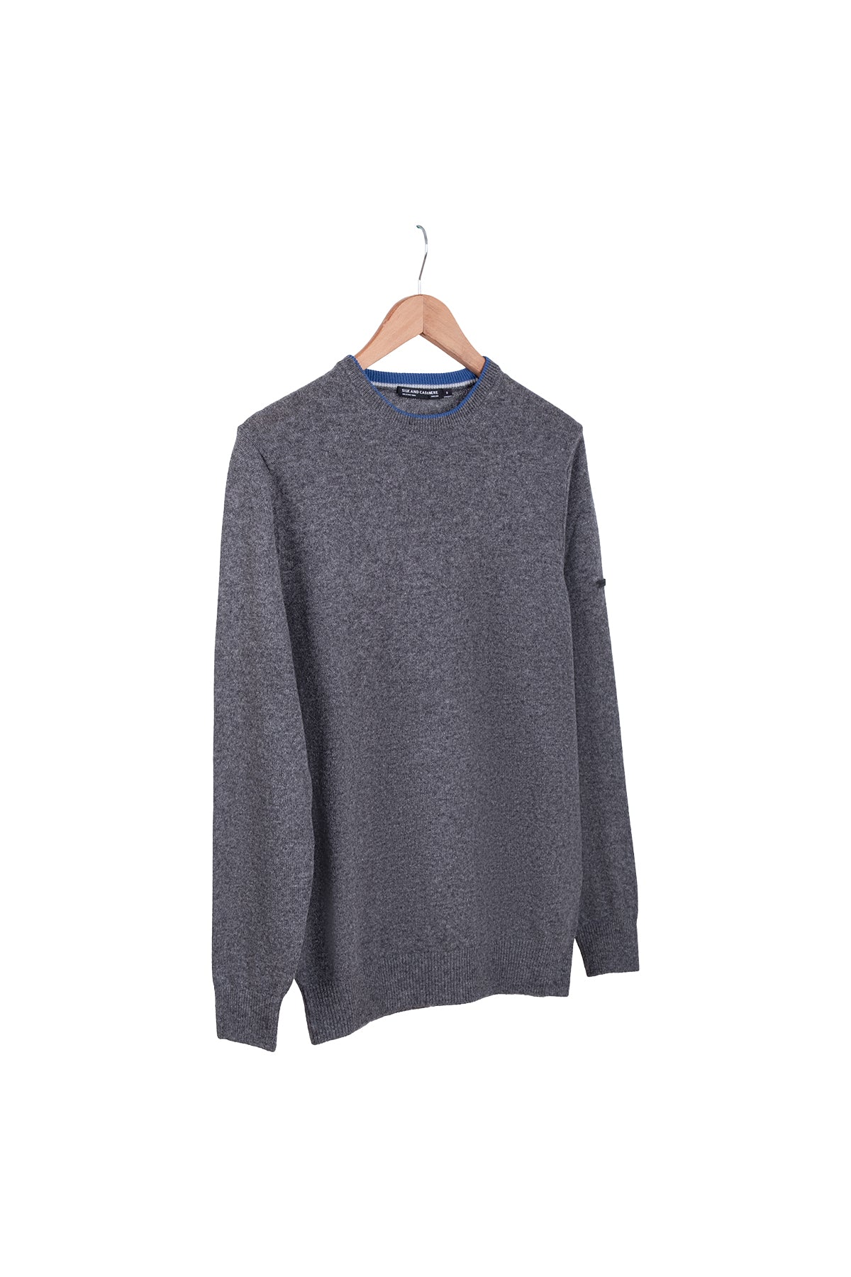 Koyu Gri Franco Saf Kaşmir Bisiklet Yaka Kazak