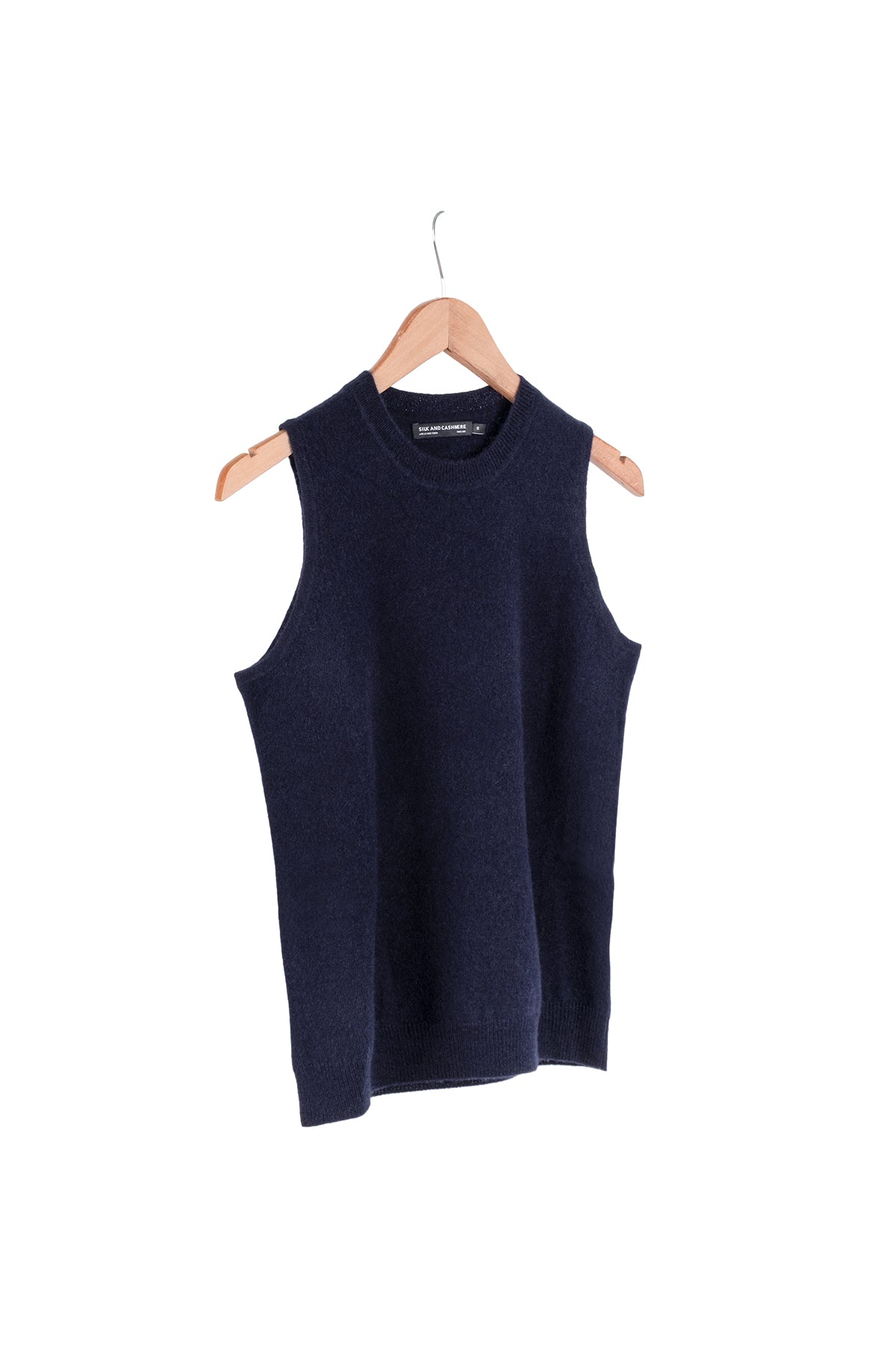 Lacivert Alexia Saf Kaşmir Yuvarlak Yaka Süveter