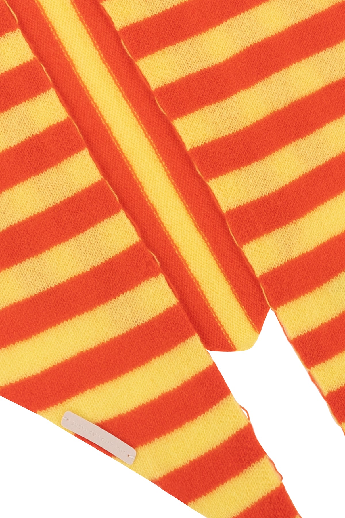 Turuncu Sarı Rose Saf Kaşmir Çizgili Fular Bandana 85x30x30 cm