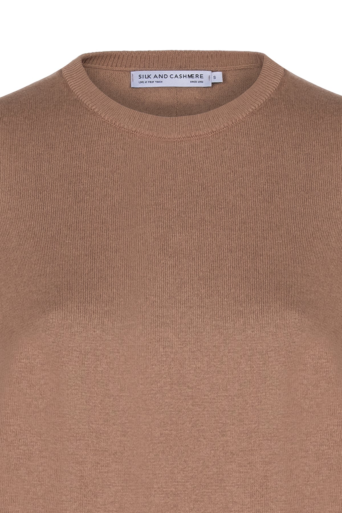 Camel Zoe İpek Kaşmir Yuvarlak Yaka Kısa Kollu Triko