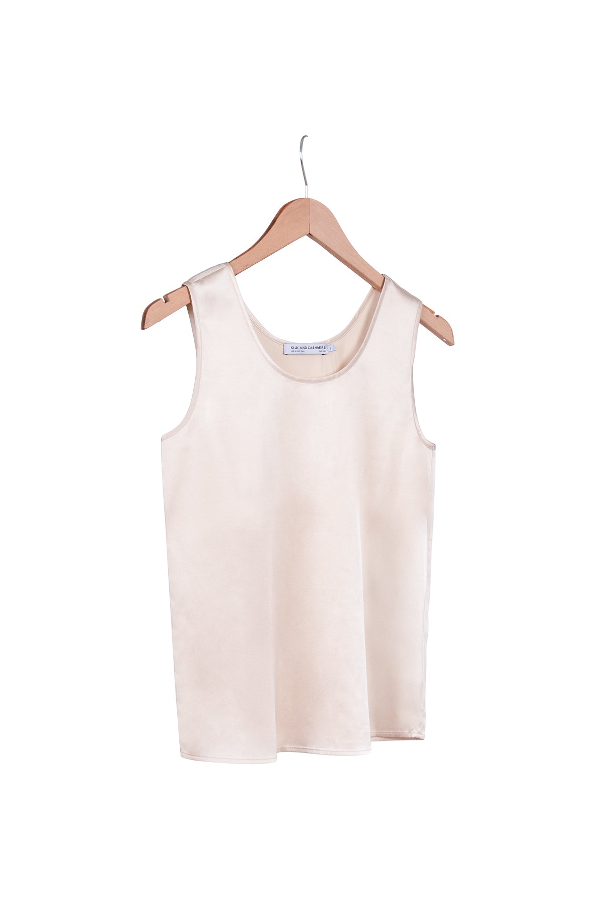 Açık Bej Toscana İpek Yuvarlak Yaka Bluz