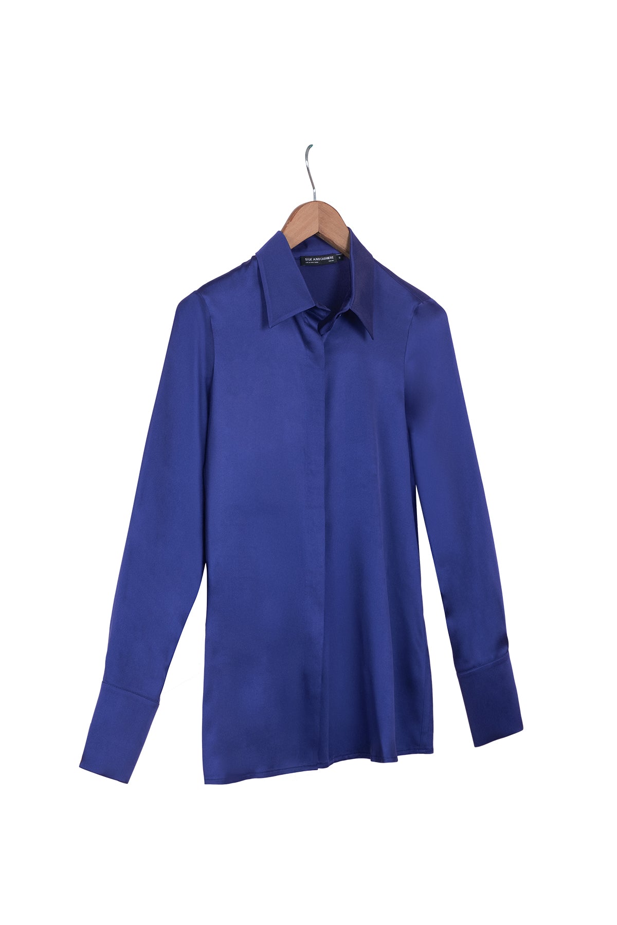 Mürdüm Eriği Saf İpek Audrey Uzun Kollu Gömlek