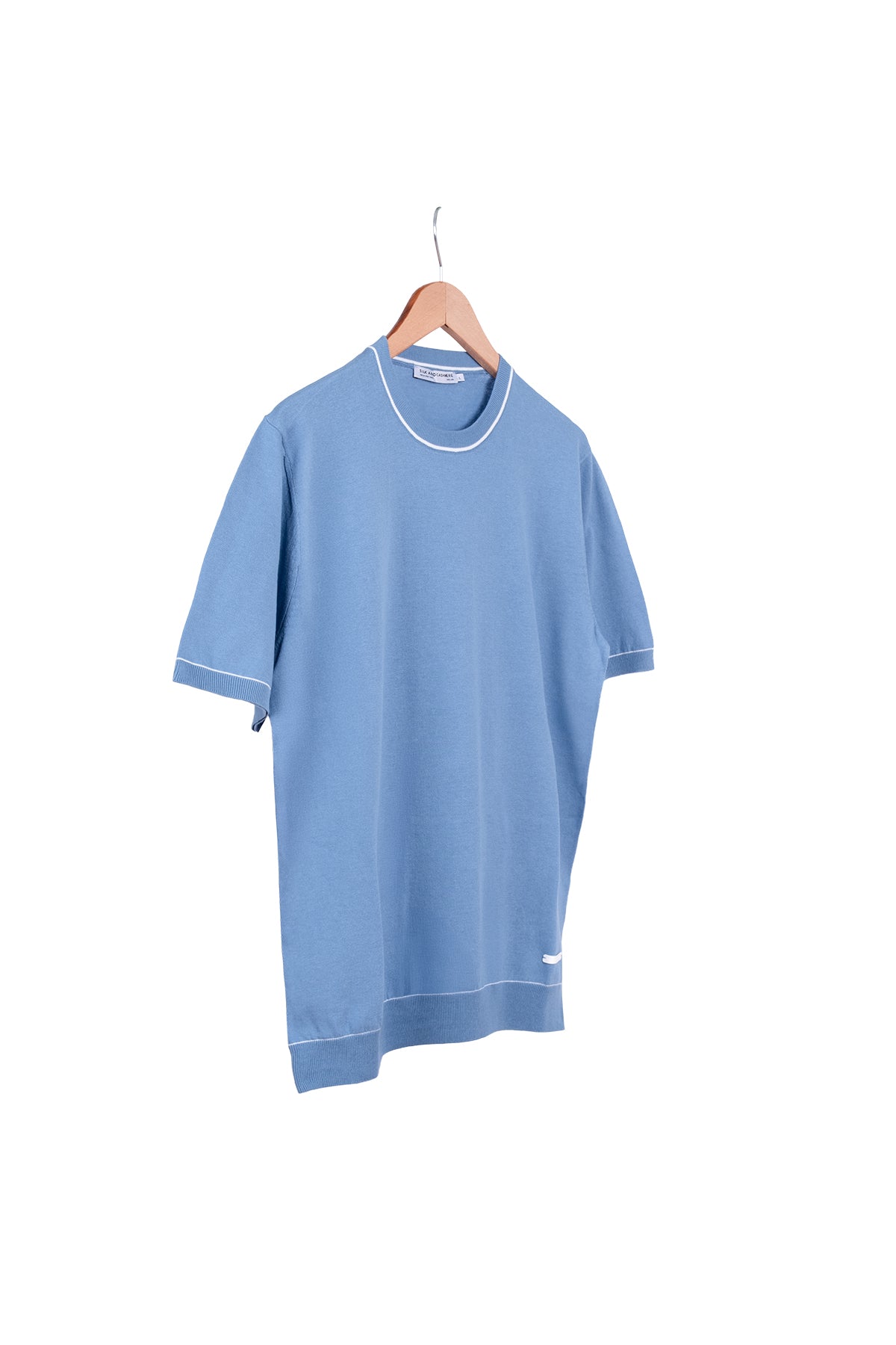 Mavi Kevin Bisiklet Yaka Kısa Kollu Triko