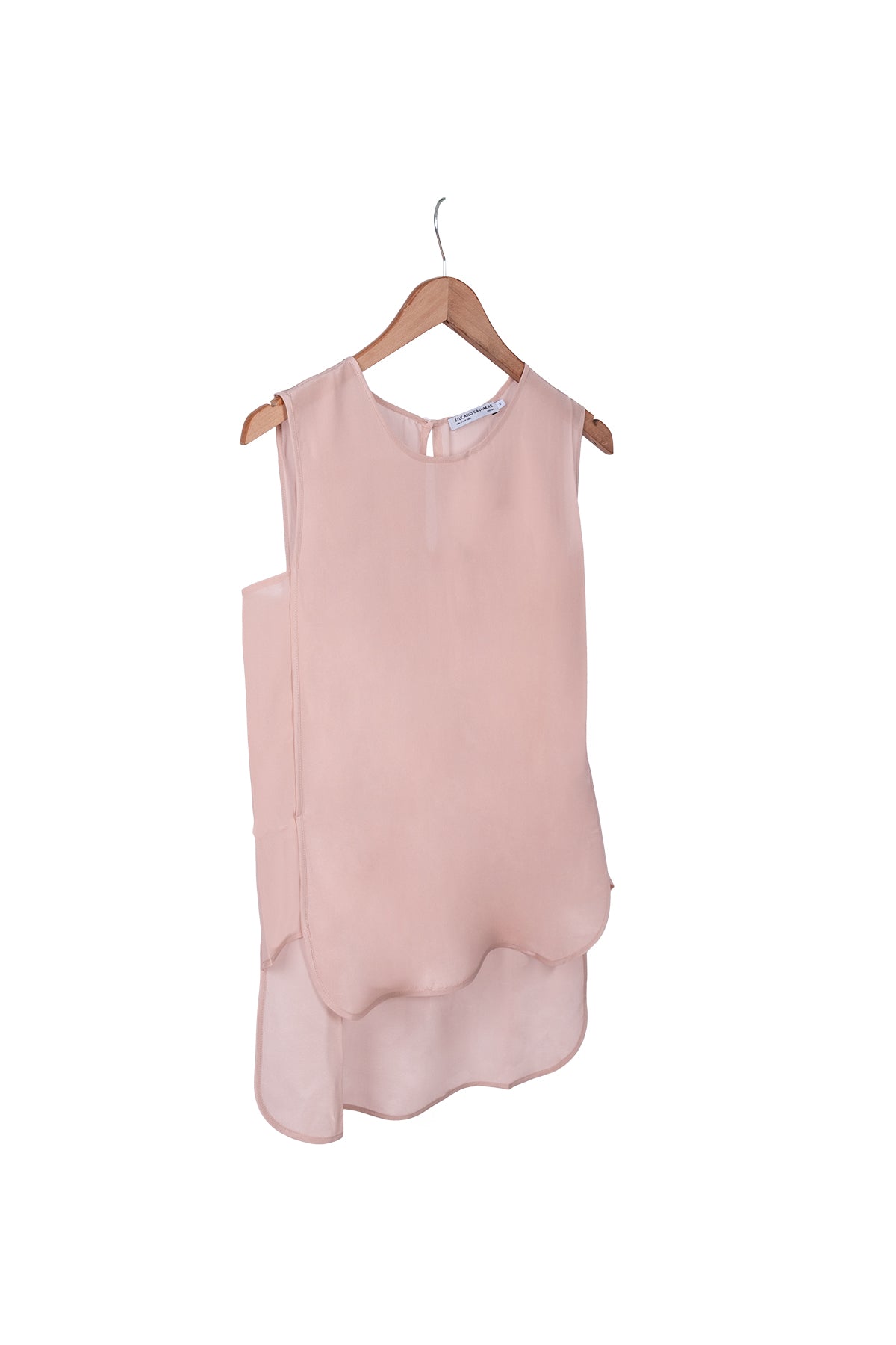 Gül Kurusu Toscana Saf İpek Kolsuz Tunik