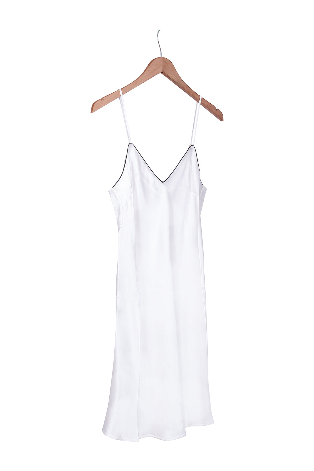 Beyaz Cindy Saf İpek Gecelik