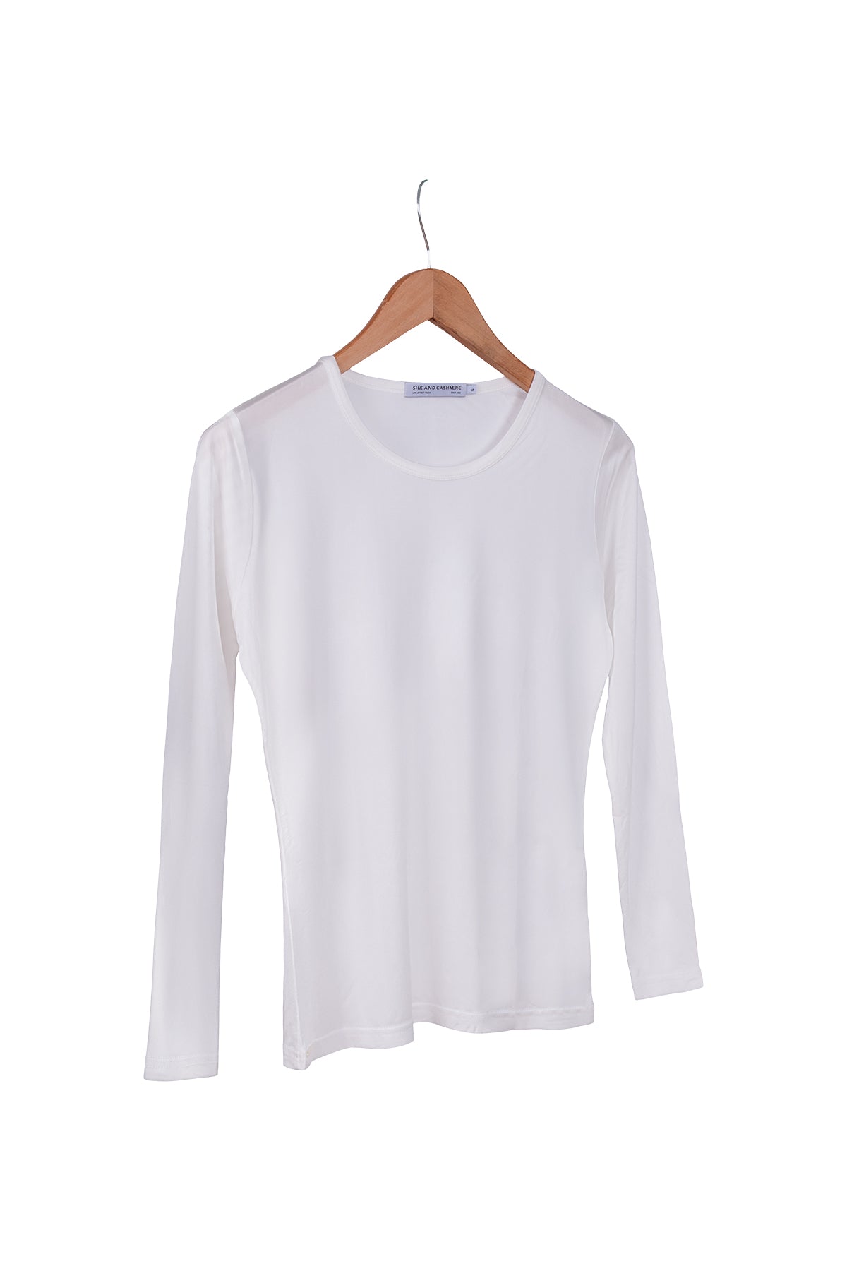 Beyaz Marina İpekli Yuvarlak Yaka Bluz