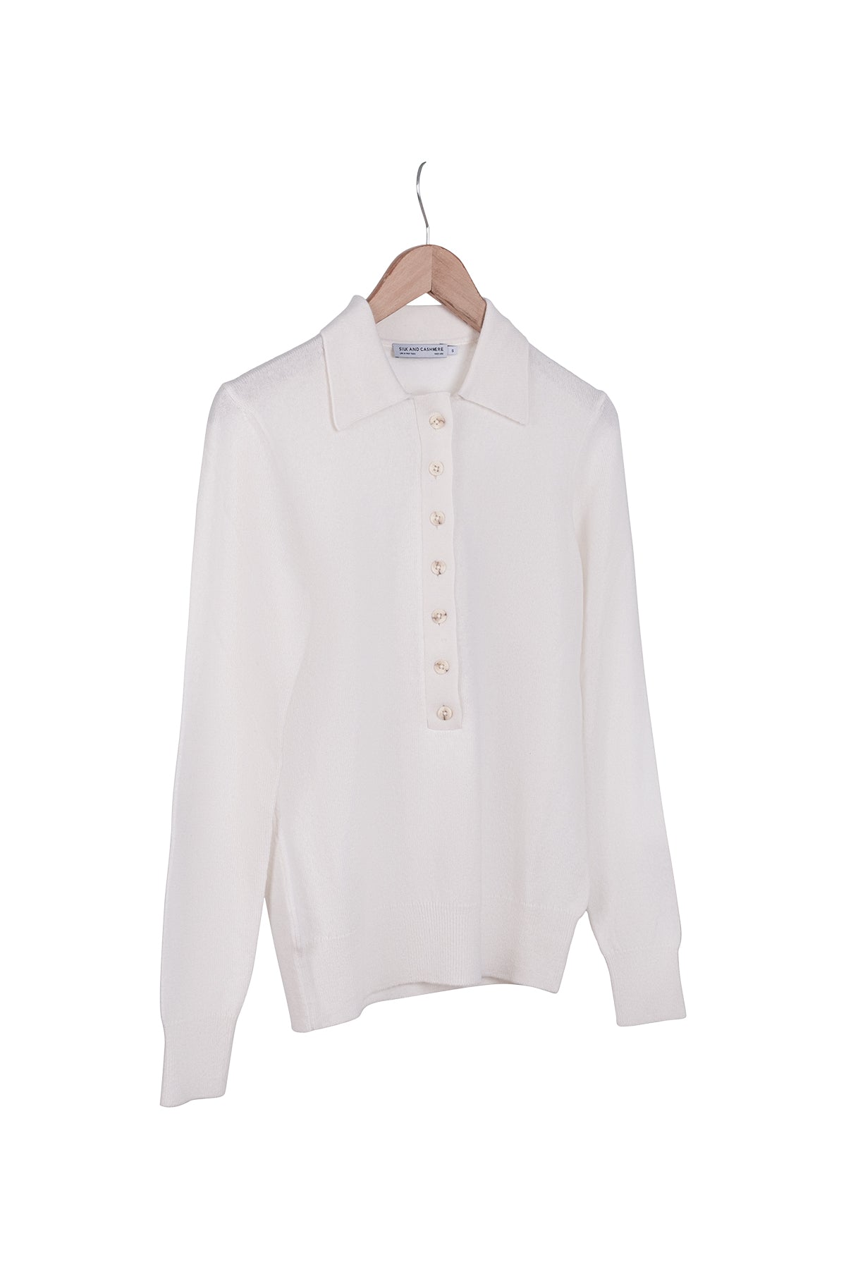 Ekru Vanessa Saf Kaşmir Polo Kazak