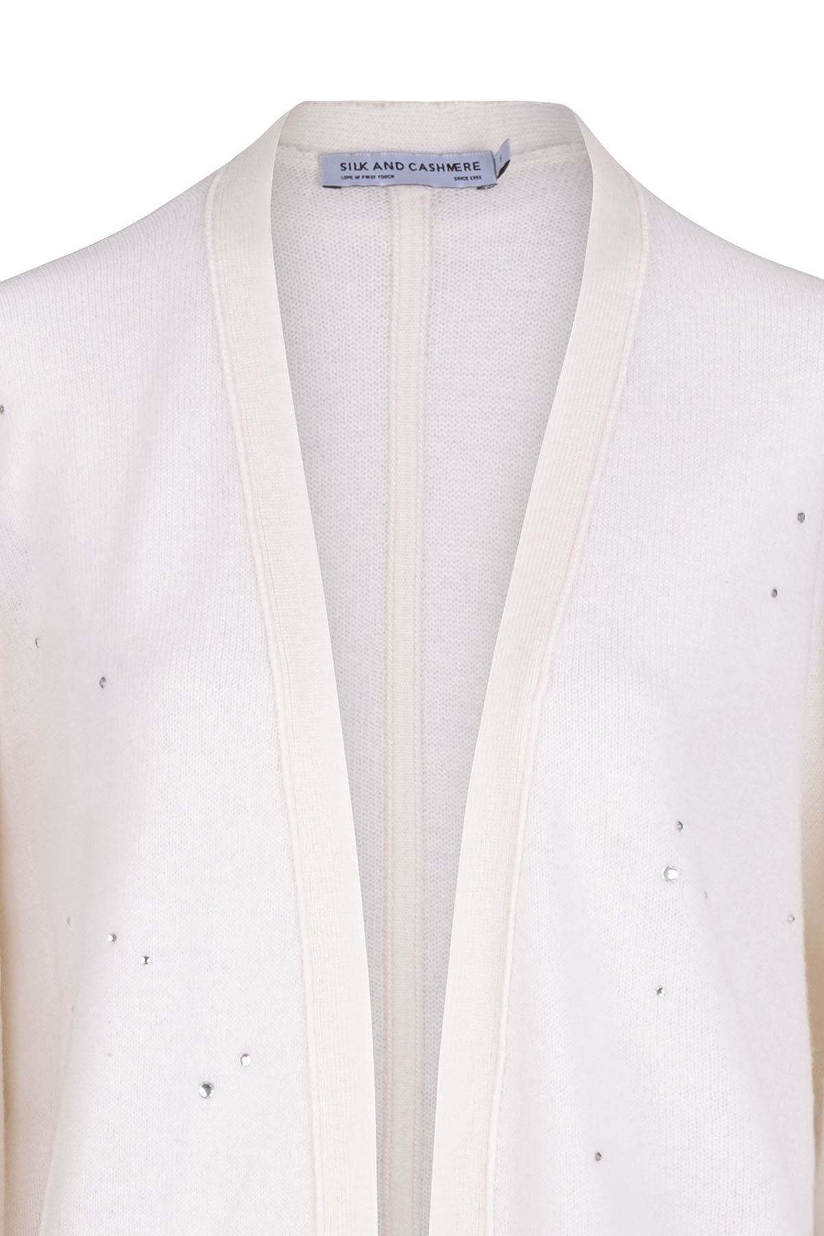 Ekru Kostir Saf Kaşmir Derin V Yaka Triko Hırka