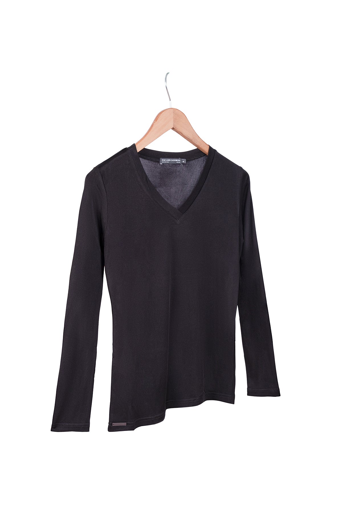 Siyah Marina İpekli V Yaka Bluz