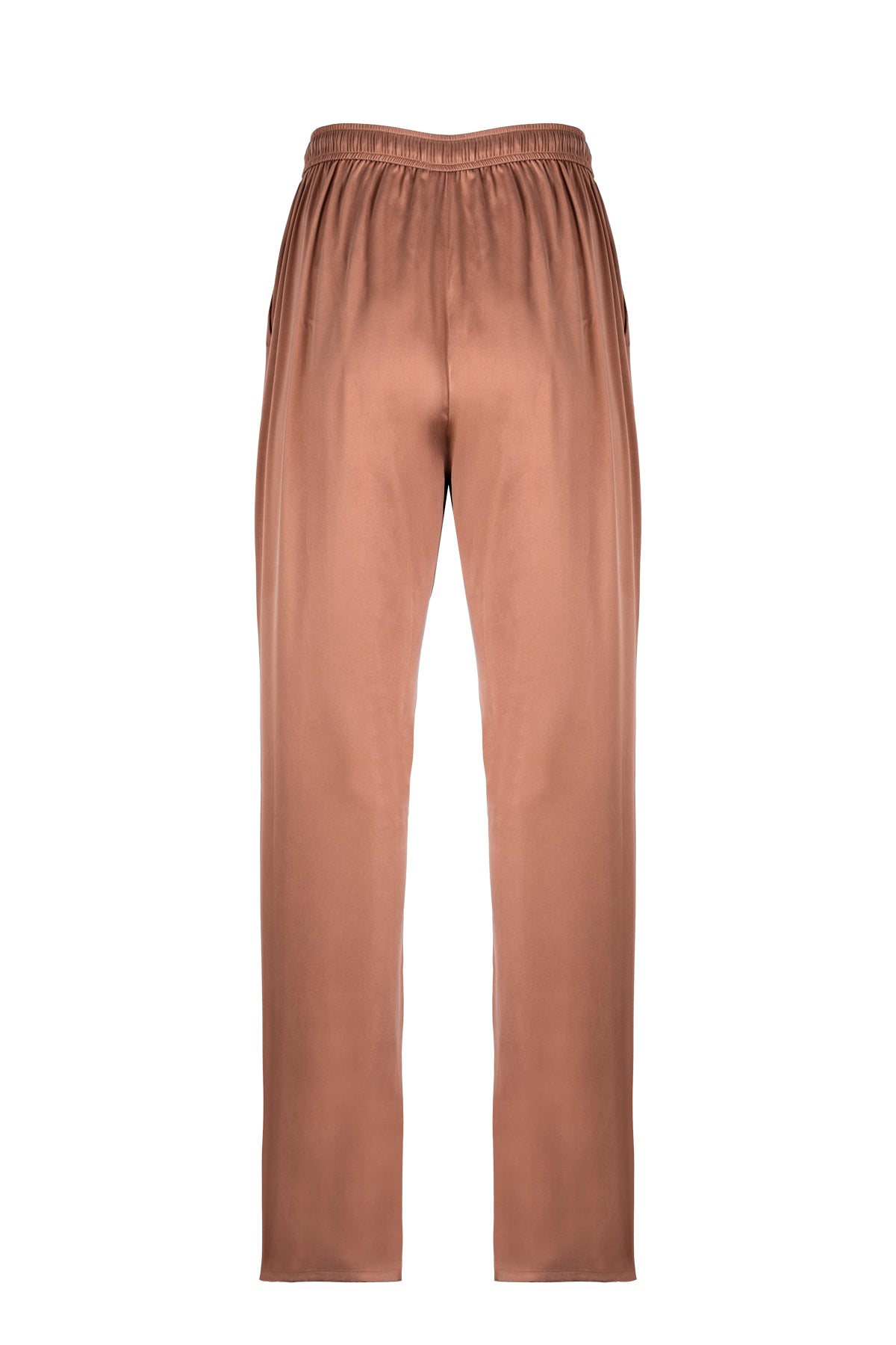 Kahverengi Astrid Saf İpek Pantolon